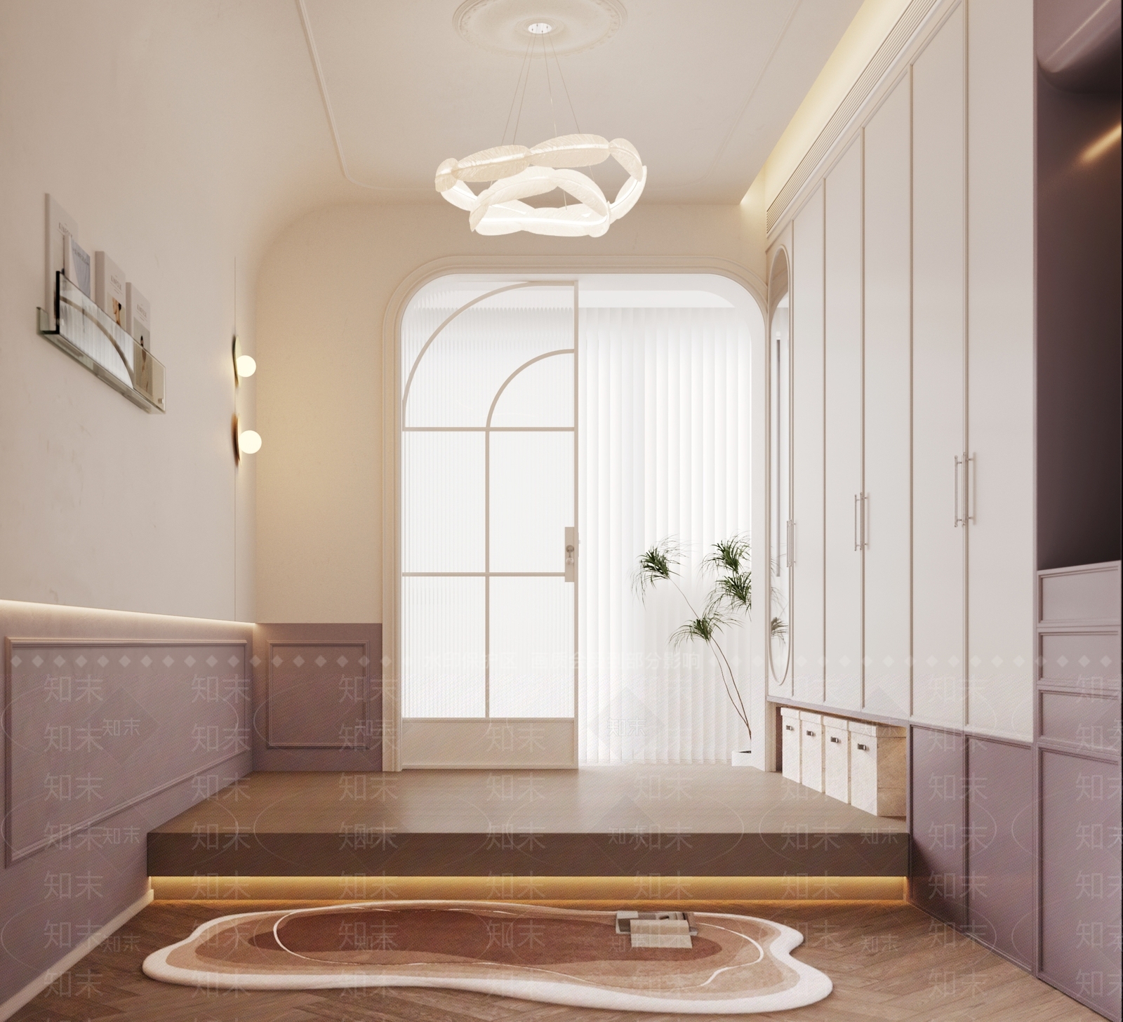 现代法式榻榻米卧室3D模型下载【ID:1193910566】