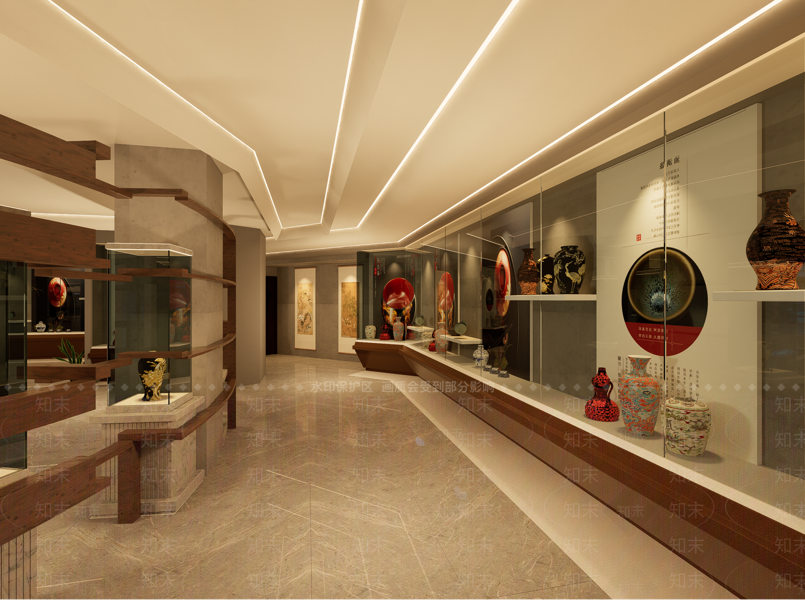 现代陶瓷展厅SU模型下载【ID:1193912628】