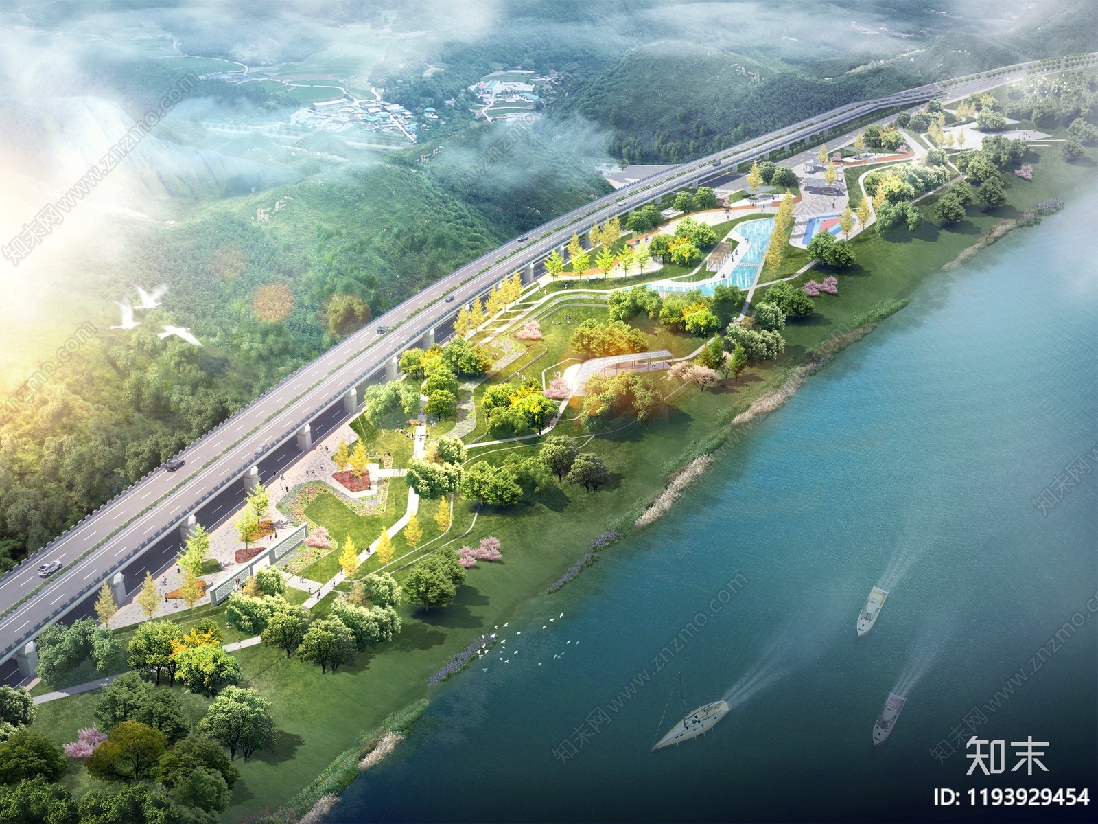 现代景观鸟瞰图下载【ID:1193929454】