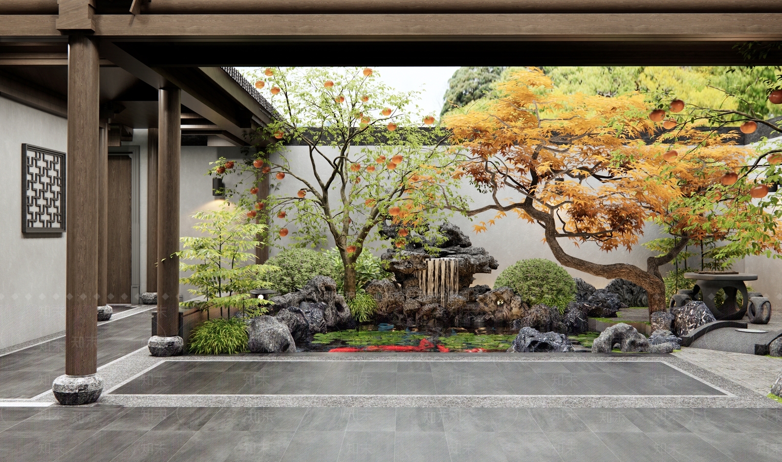 新中式庭院3D模型下载【ID:1193929533】