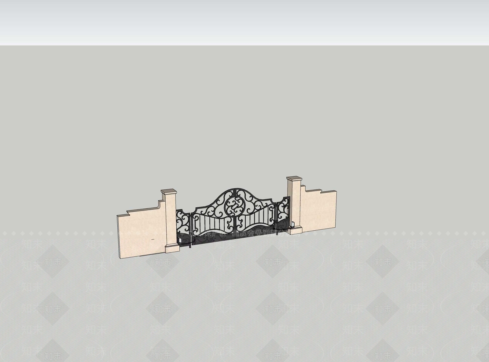 现代围栏护栏SU模型下载【ID:1193929522】