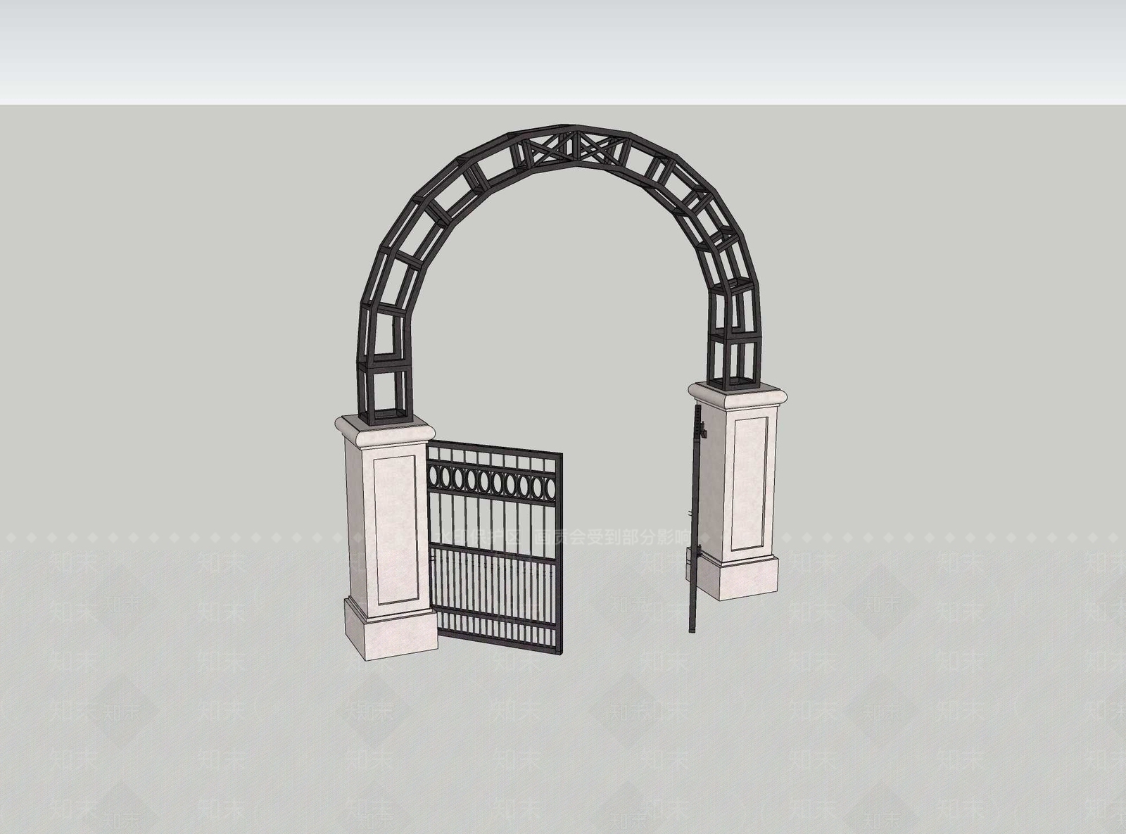 现代围栏护栏SU模型下载【ID:1193929686】