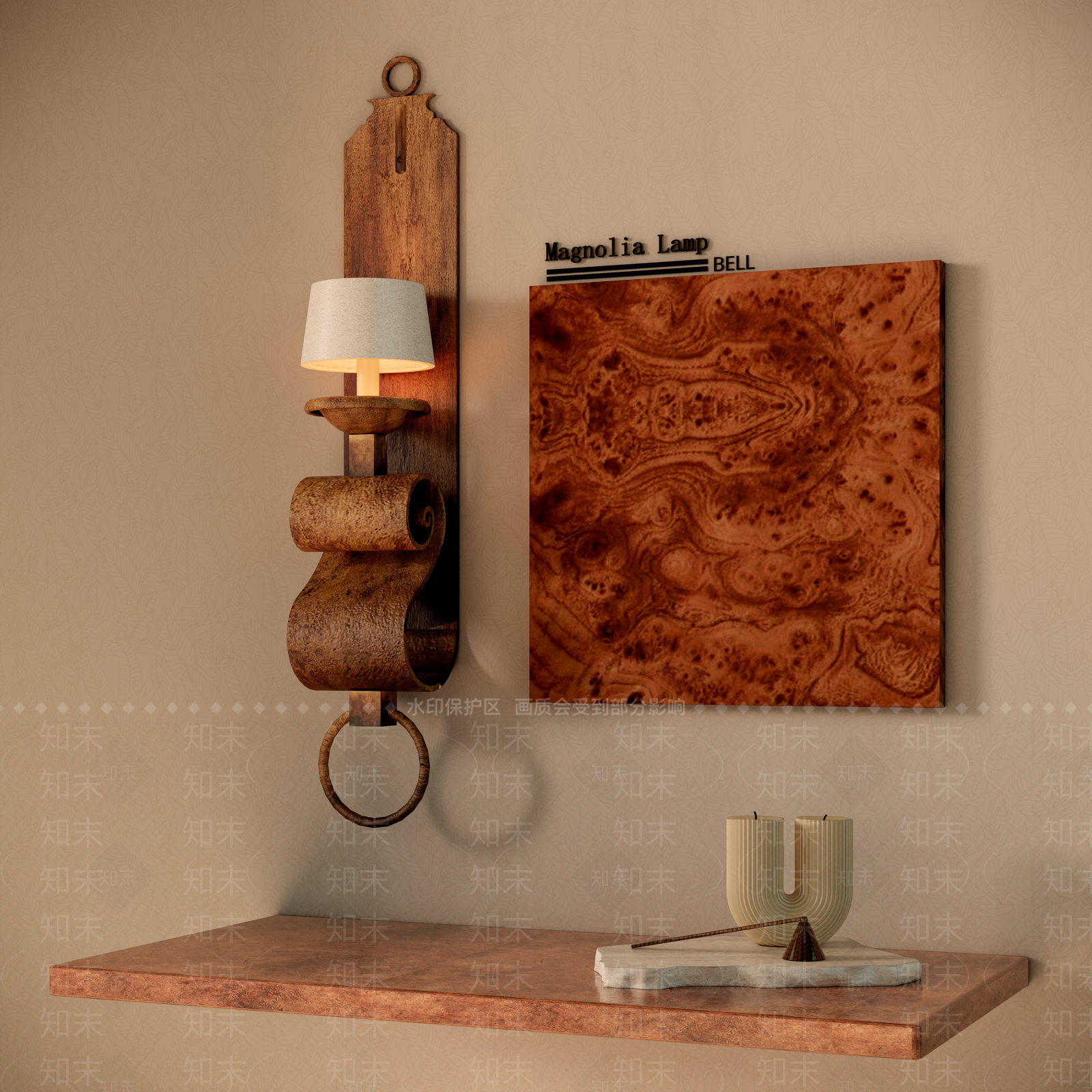 复古侘寂壁灯SU模型下载【ID:1193937820】