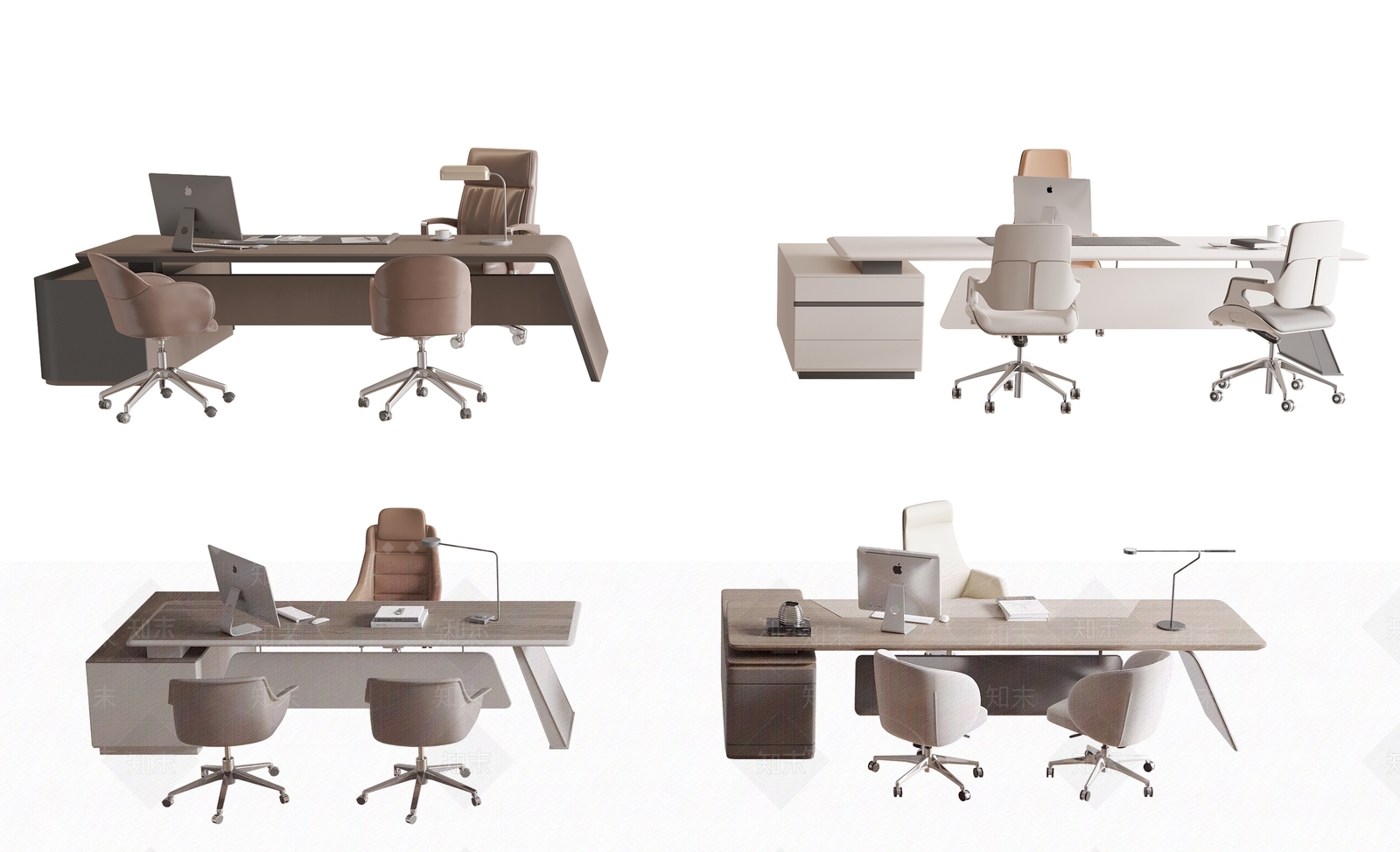 现代办公桌椅3D模型下载【ID:1193942853】