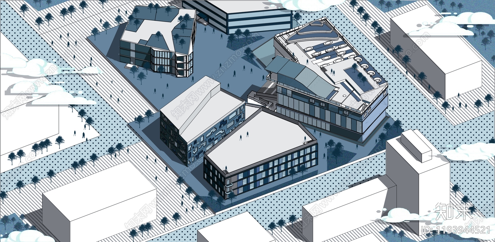 现代景观鸟瞰图下载【ID:1193944521】