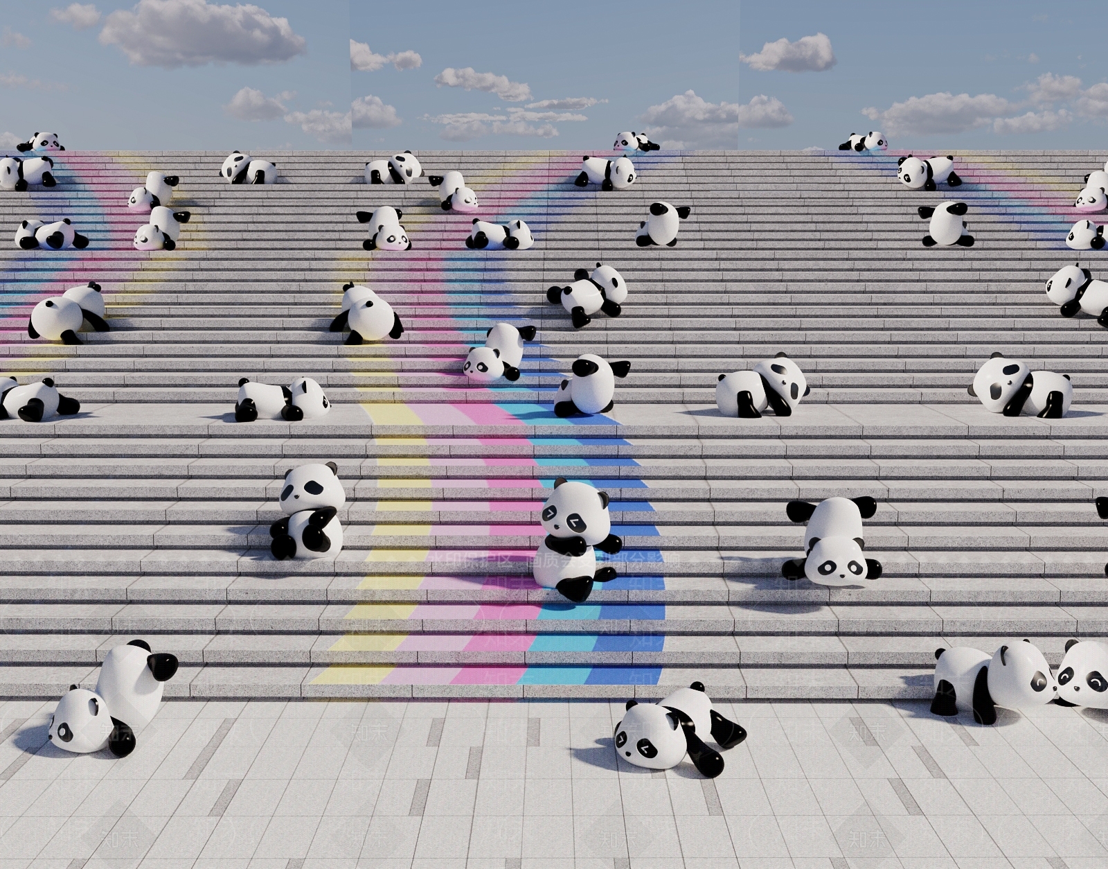 现代城市广场装置3D模型下载【ID:1193949396】