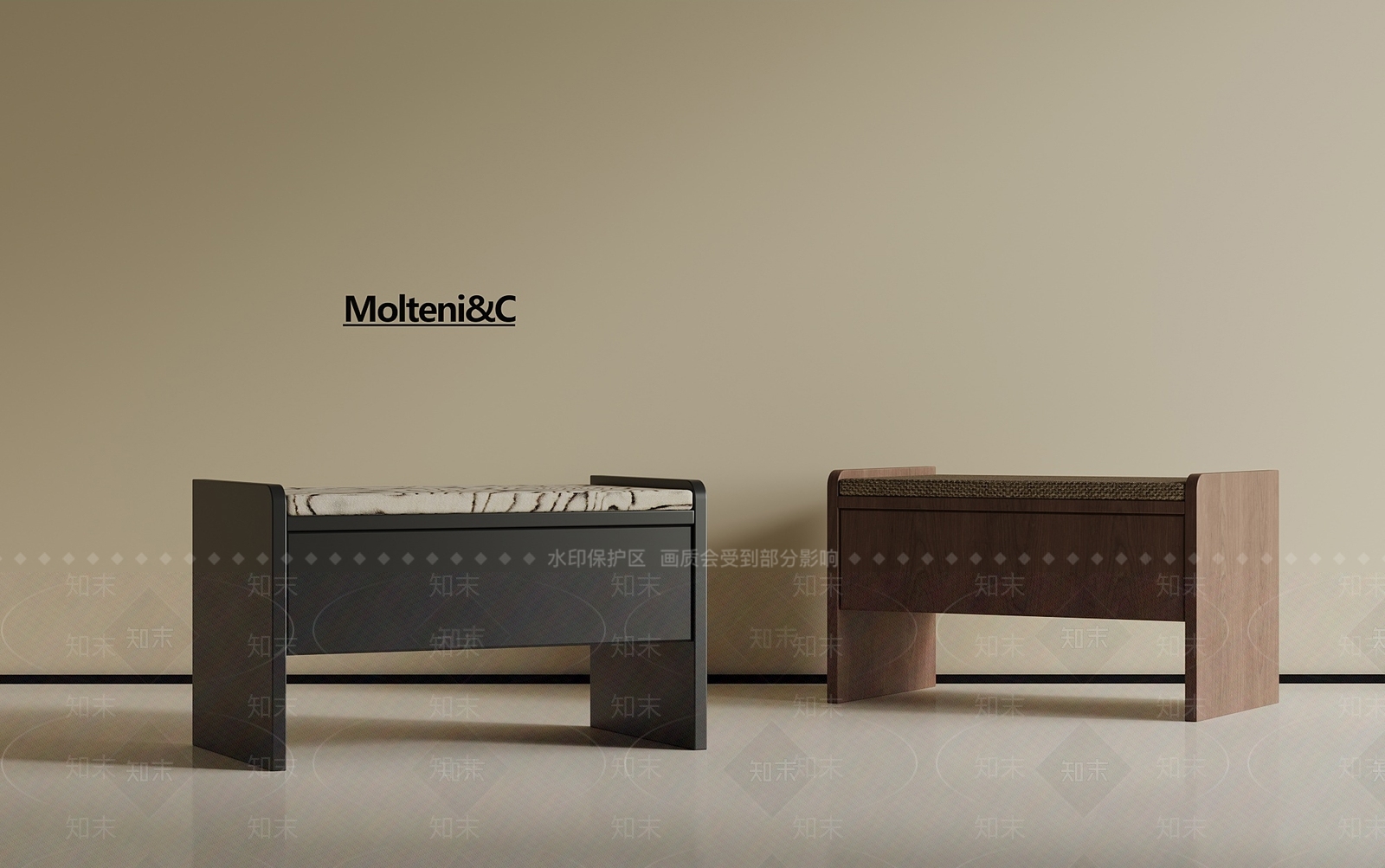 现代中古沙发凳SU模型下载【ID:1193949507】