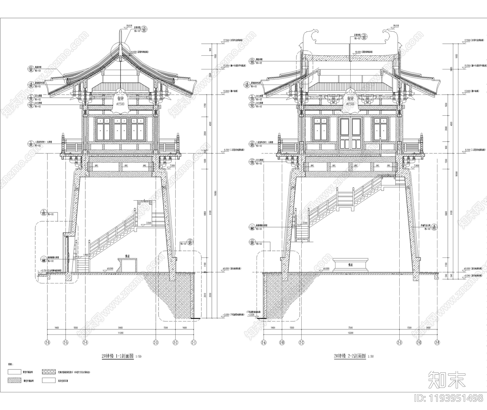 仿古建筑cad施工图下载【ID:1193951498】