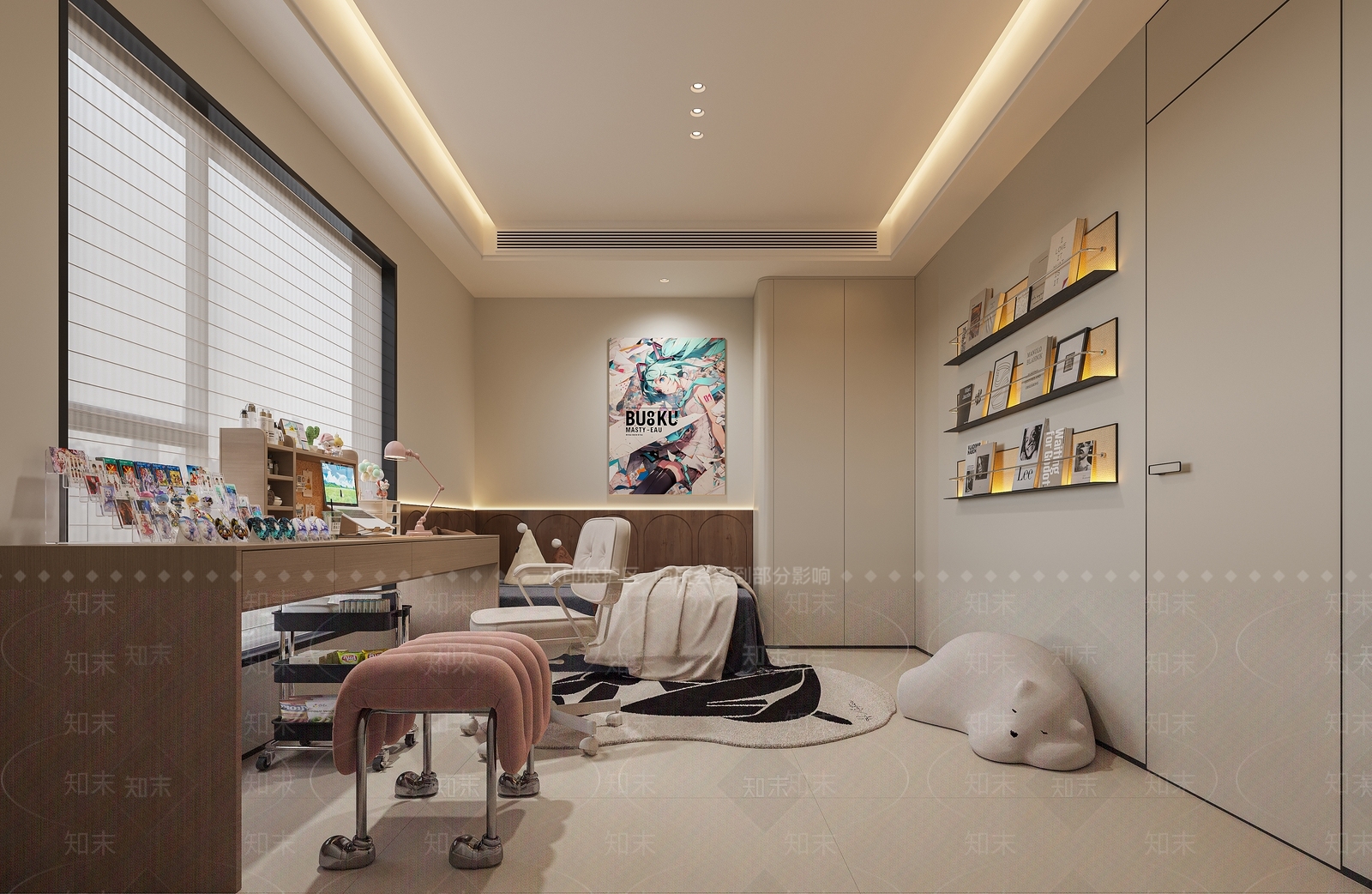现代女孩房3D模型下载【ID:1193954594】