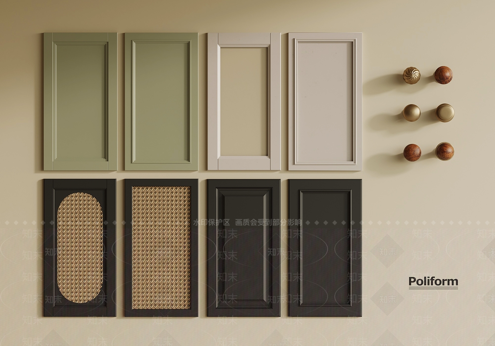 法式复古柜门3D模型下载【ID:1193957823】