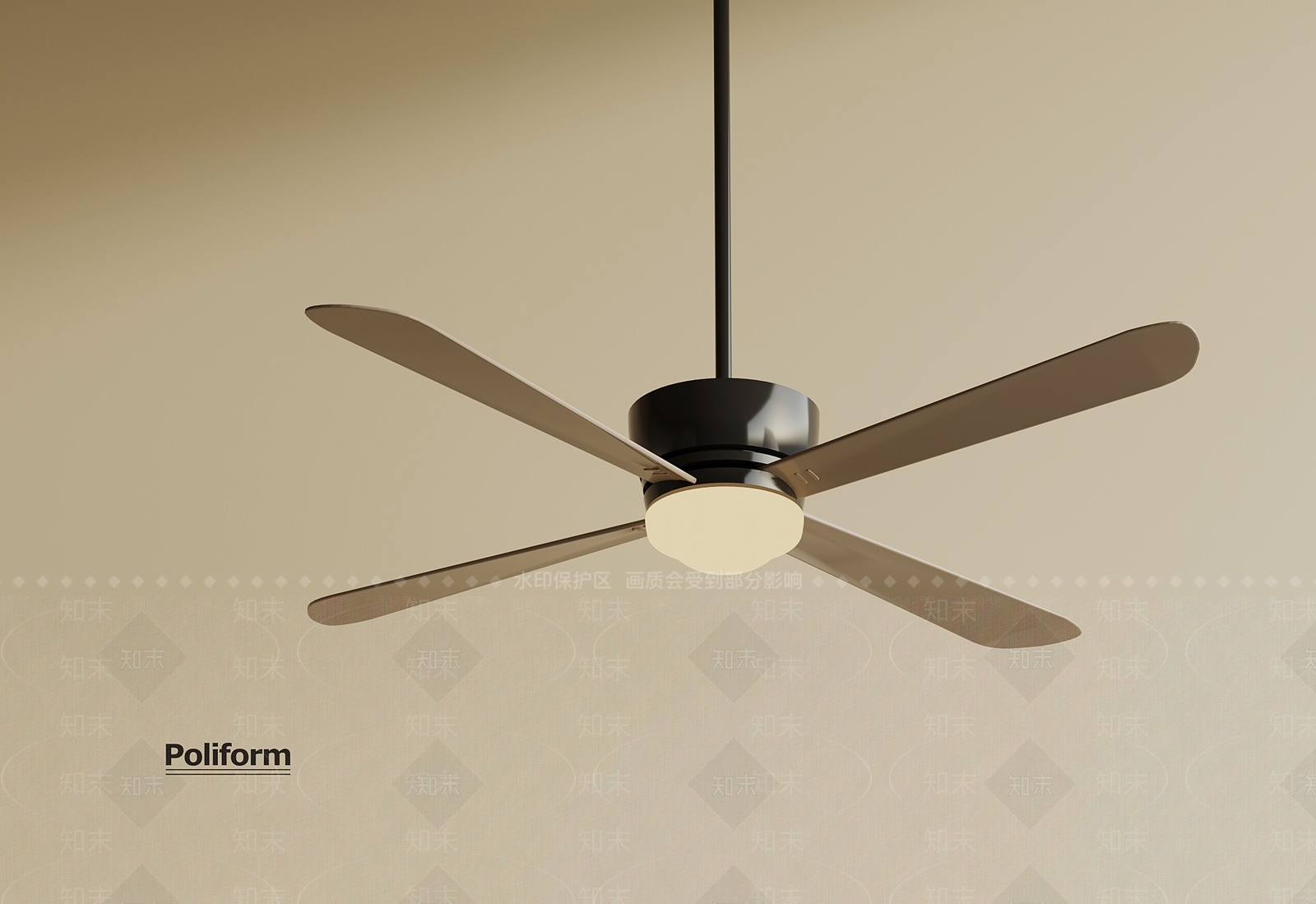 现代风扇灯3D模型下载【ID:1193959291】