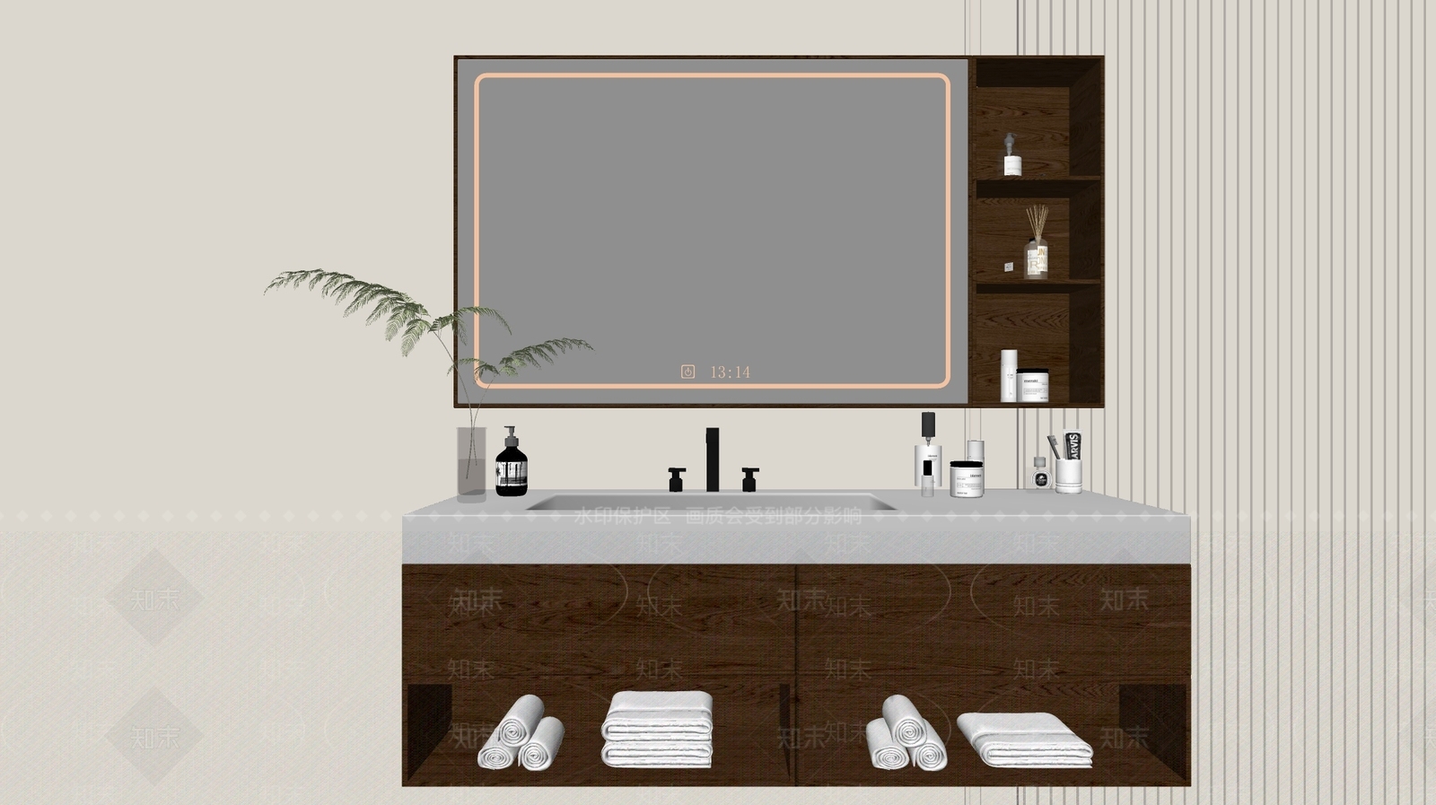 现代浴室柜SU模型下载【ID:1193964110】