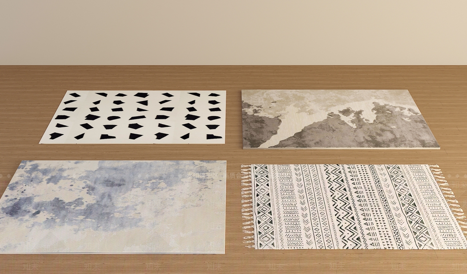 现代新中式地毯3D模型下载【ID:1193968458】