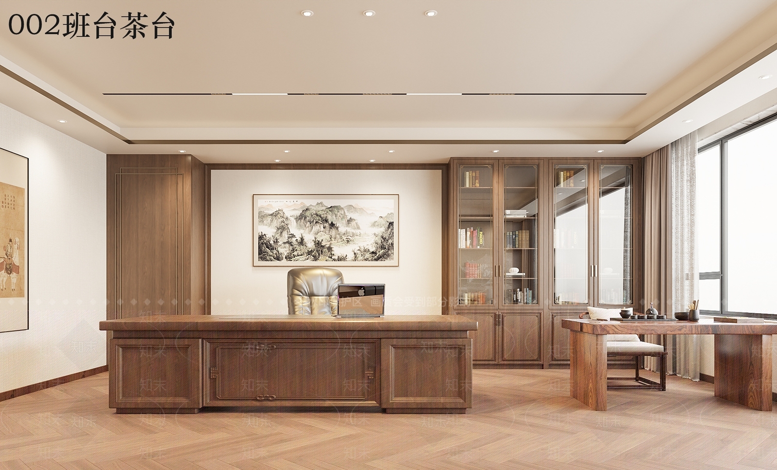 新中式经理办公室3D模型下载【ID:1215128412】