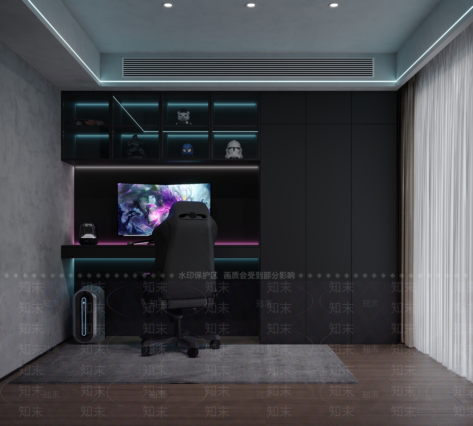 现代书房3D模型下载【ID:1193973087】