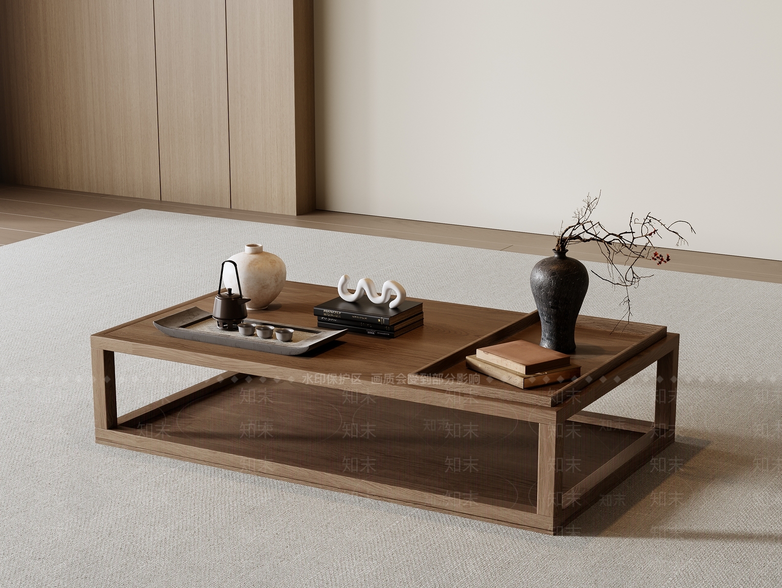 新中式中式茶几3D模型下载【ID:1193975278】