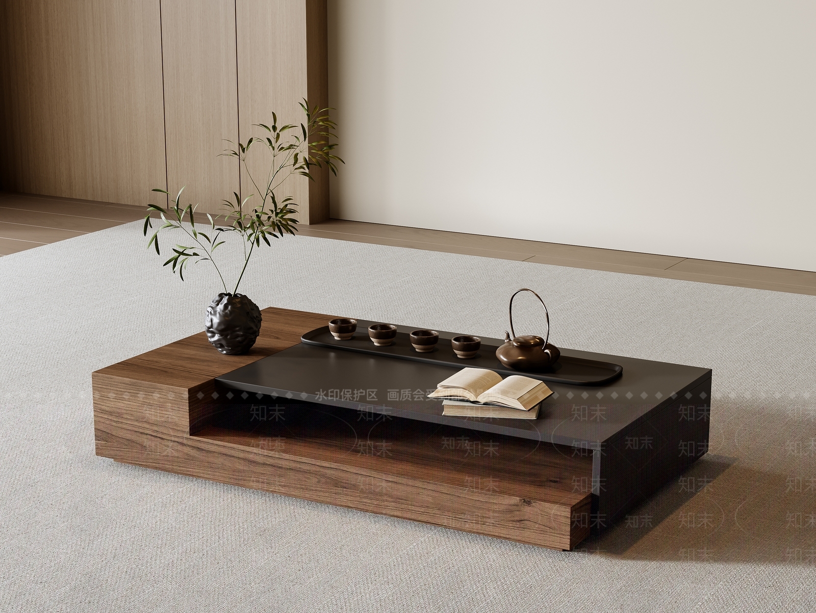 新中式中式茶几3D模型下载【ID:1193975583】