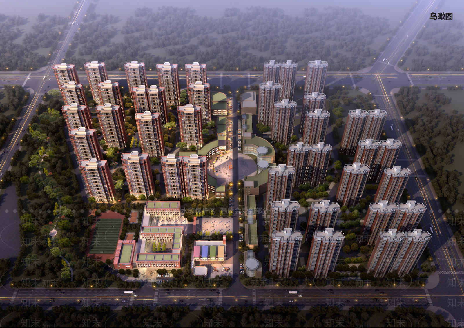 现代小区建筑SU模型下载【ID:1193980210】