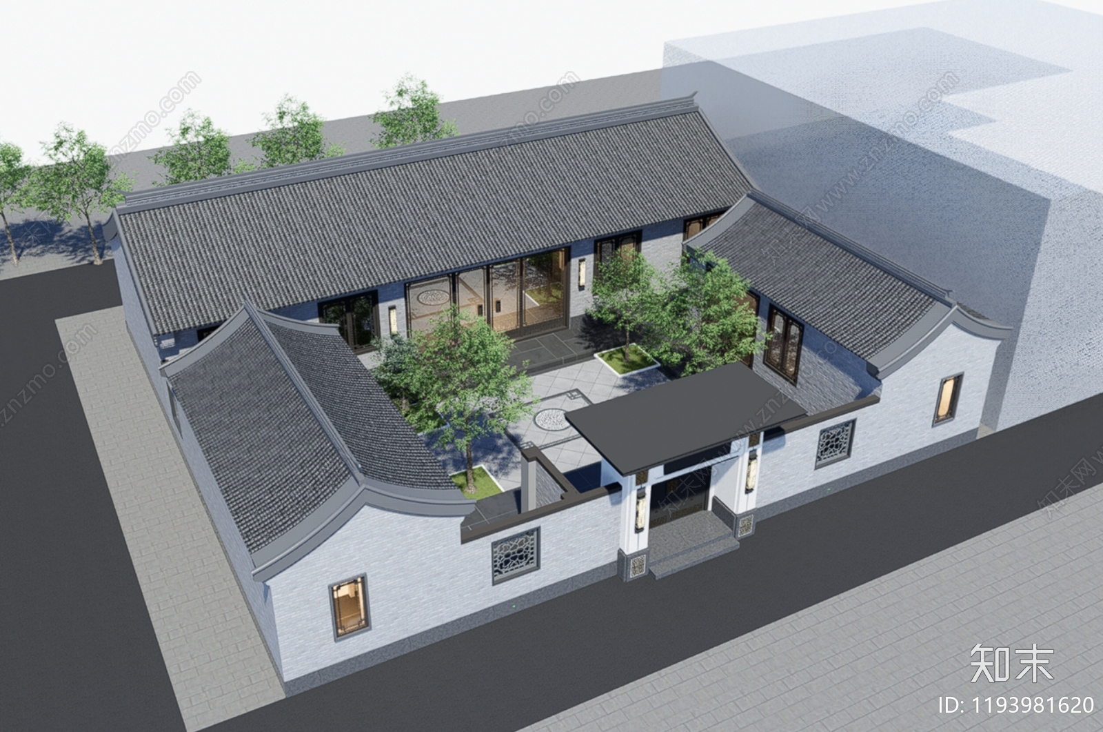 中式四合院施工图下载【ID:1193981620】