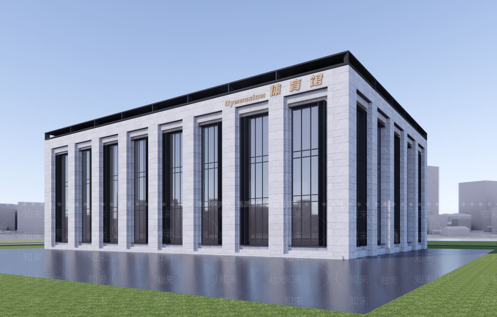 现代简约体育建筑SU模型下载【ID:1193983871】