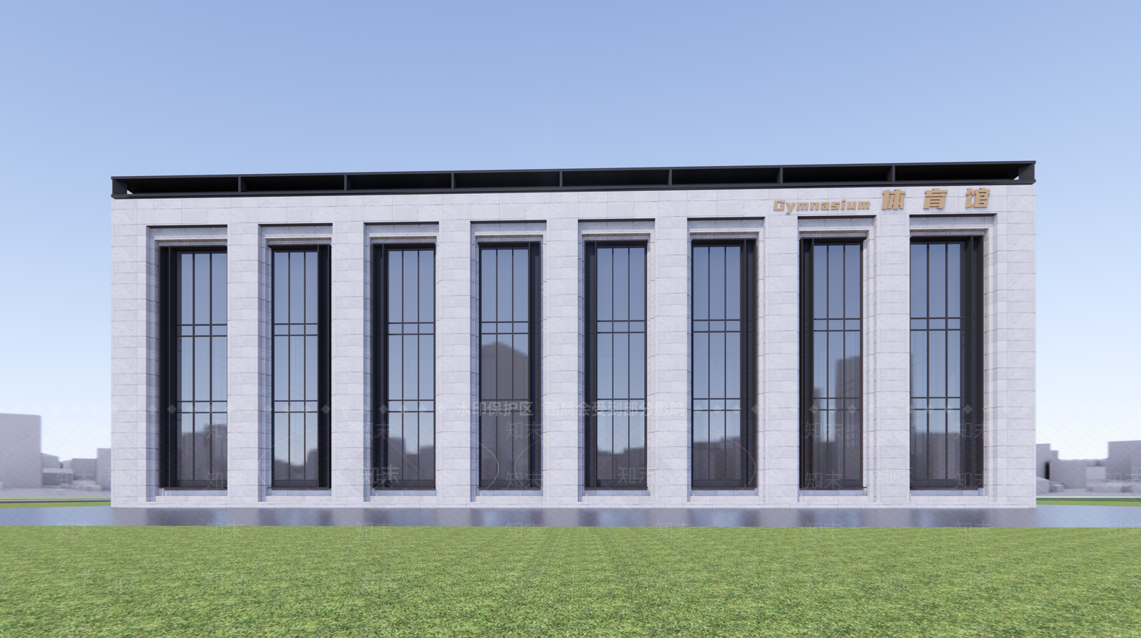 现代简约体育建筑SU模型下载【ID:1193983871】
