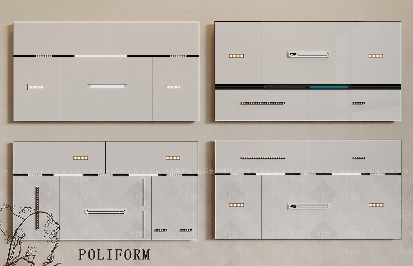 现代吊顶3D模型下载【ID:1193986181】