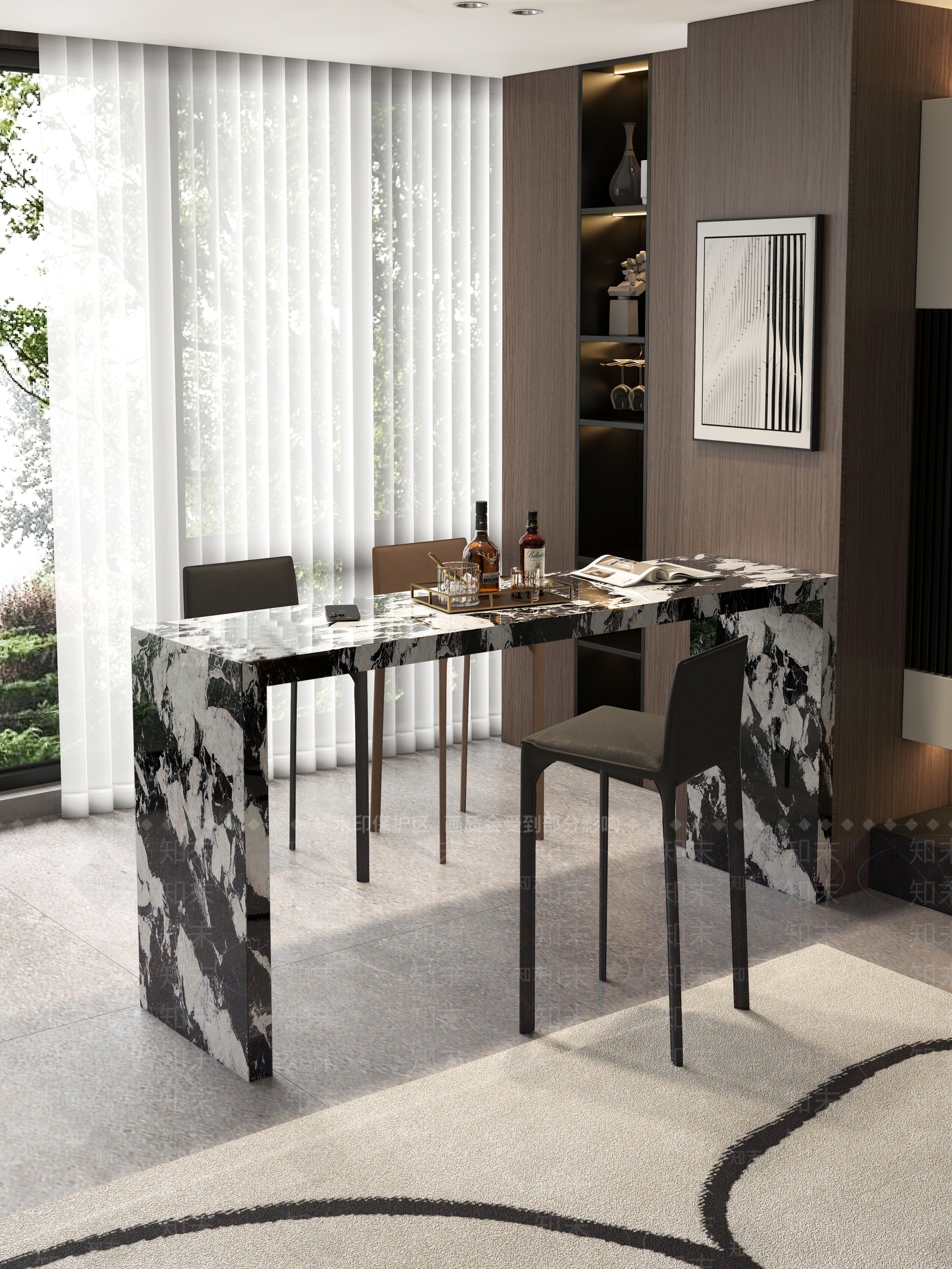 现代轻奢吧台3D模型下载【ID:1193989450】