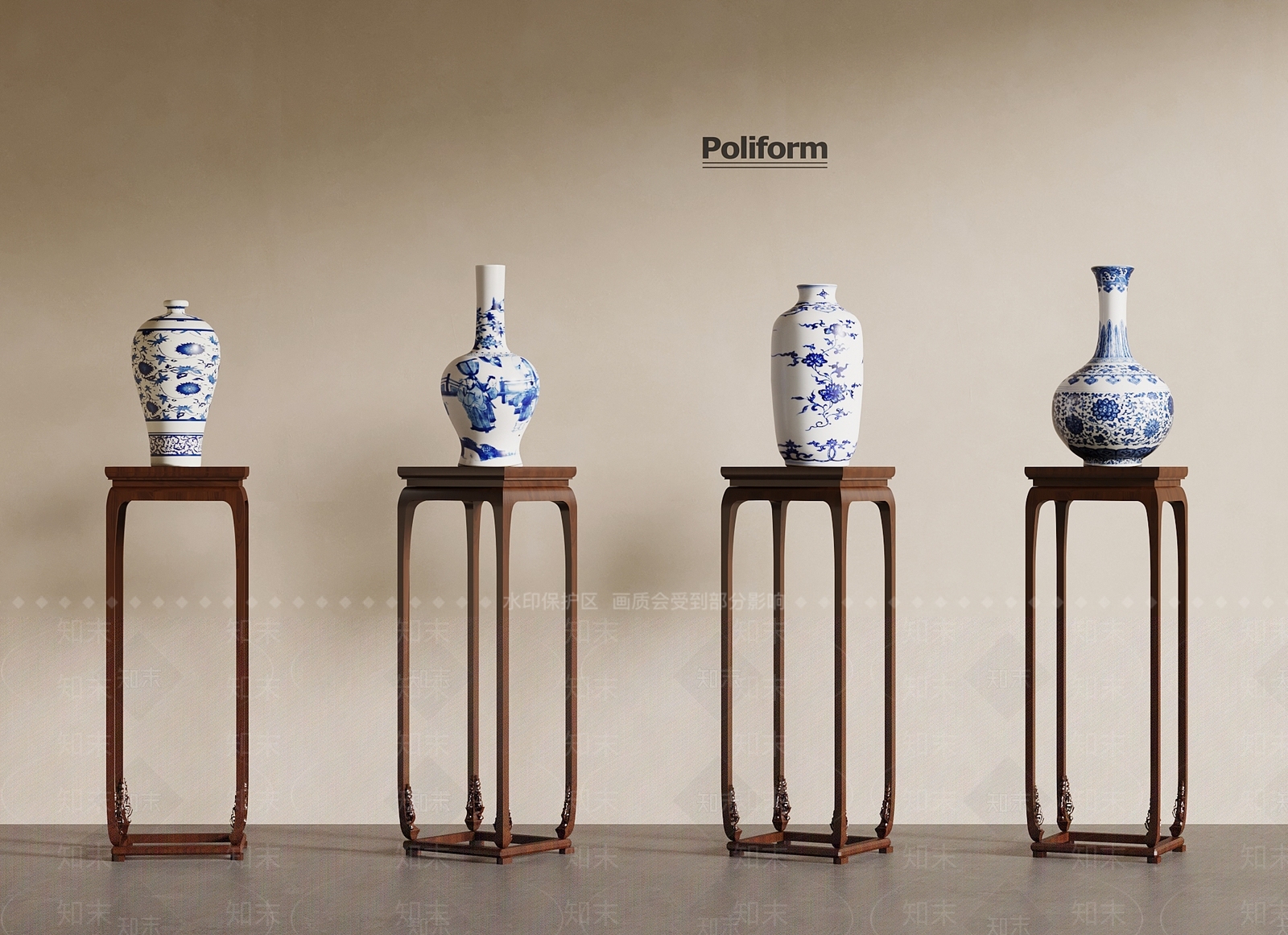 新中式花架3D模型下载【ID:1193999030】