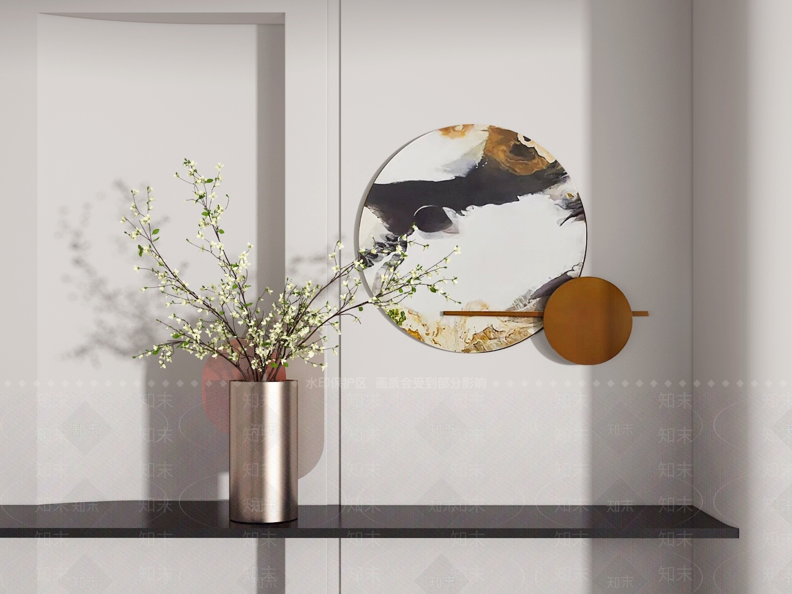 新中式现代花艺SU模型下载【ID:1194000402】