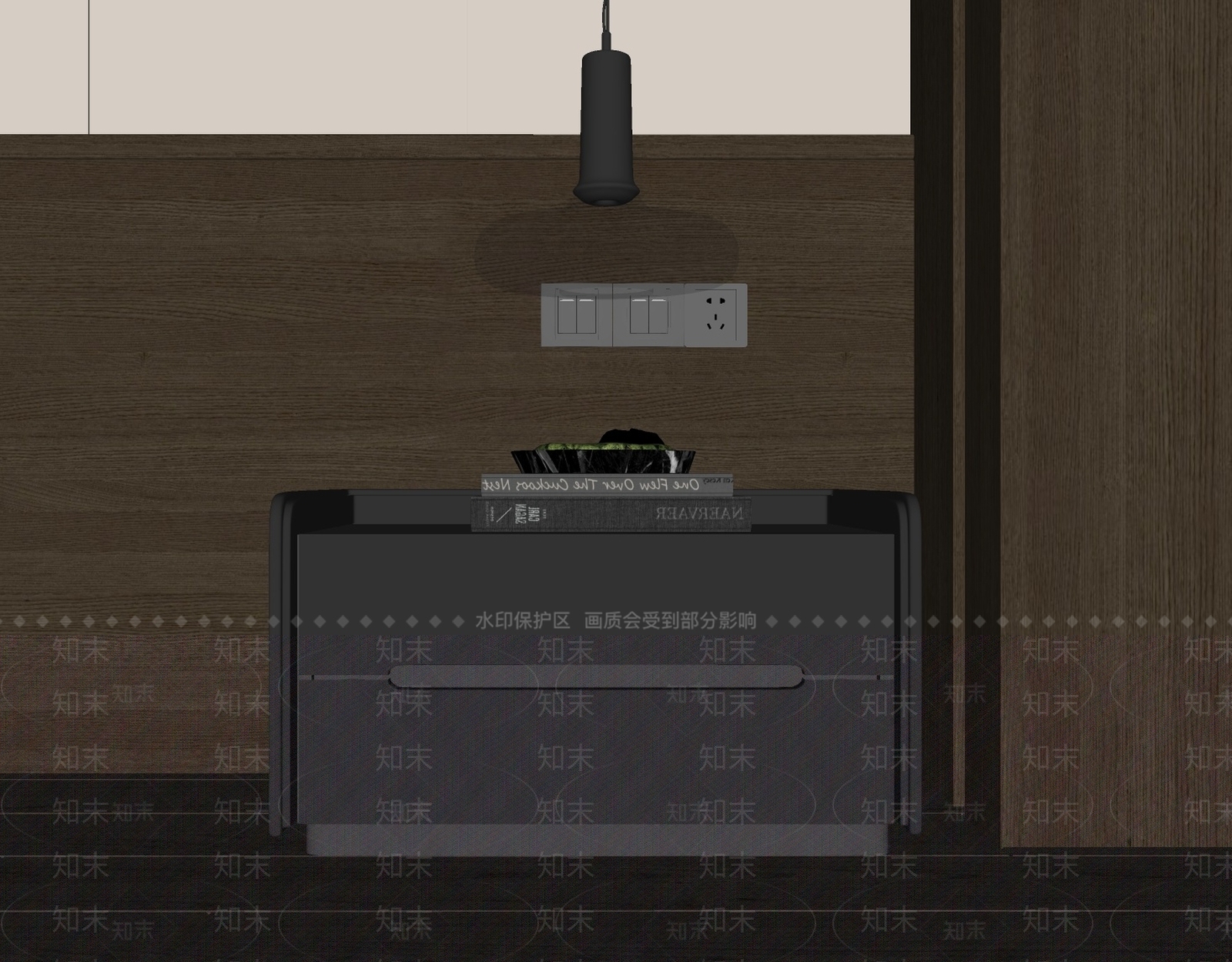 现代简约床头柜SU模型下载【ID:1194005194】