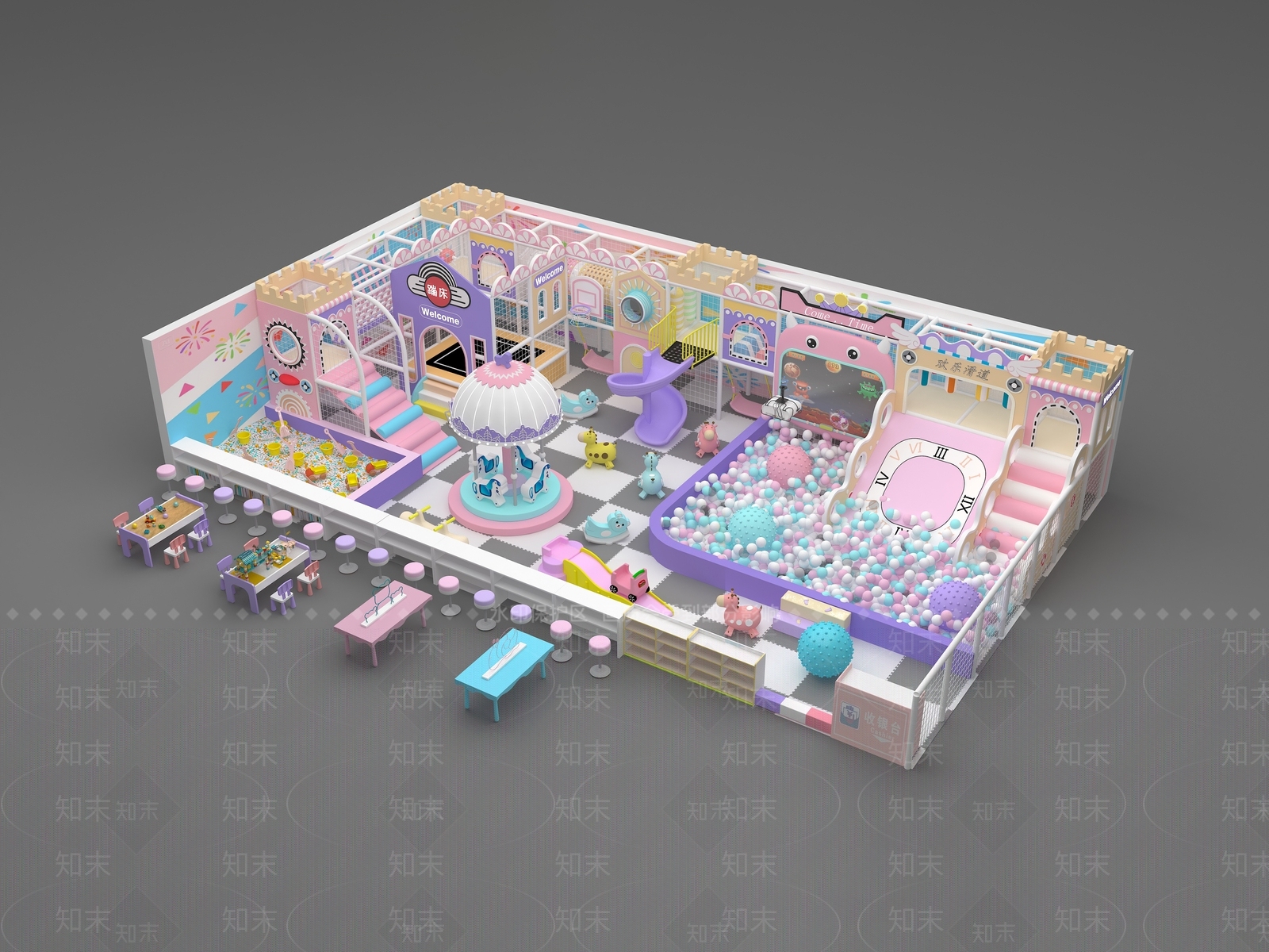 现代儿童乐园3D模型下载【ID:1194009969】