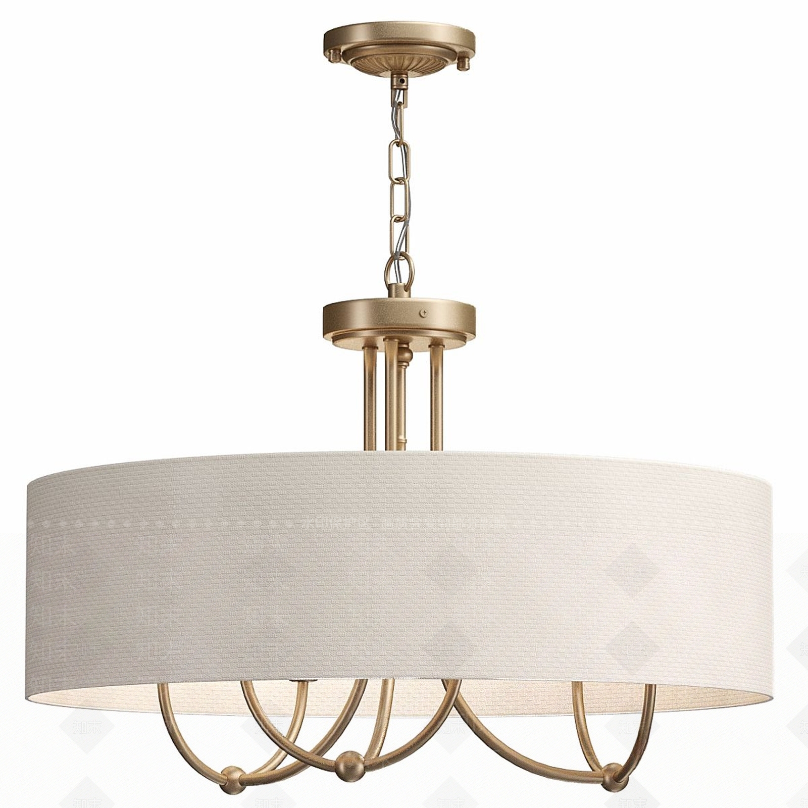 轻奢美式客厅吊灯3D模型下载【ID:1194010198】