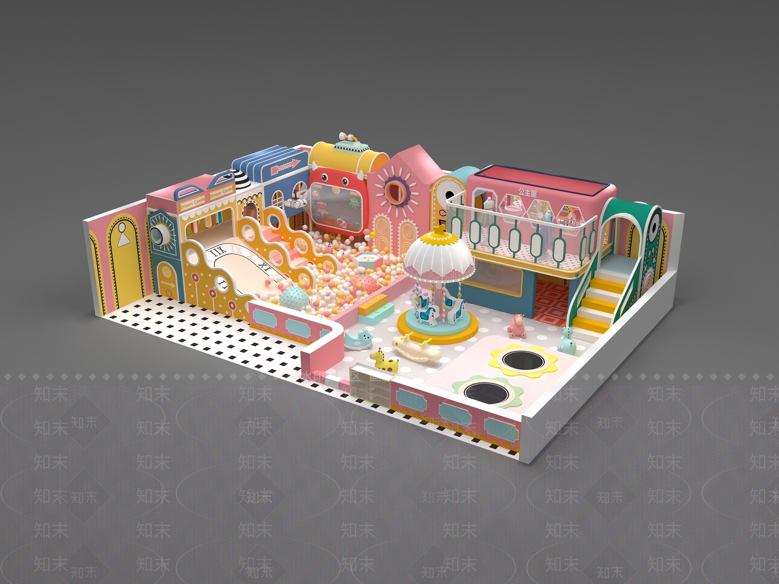 现代儿童乐园3D模型下载【ID:1194010936】