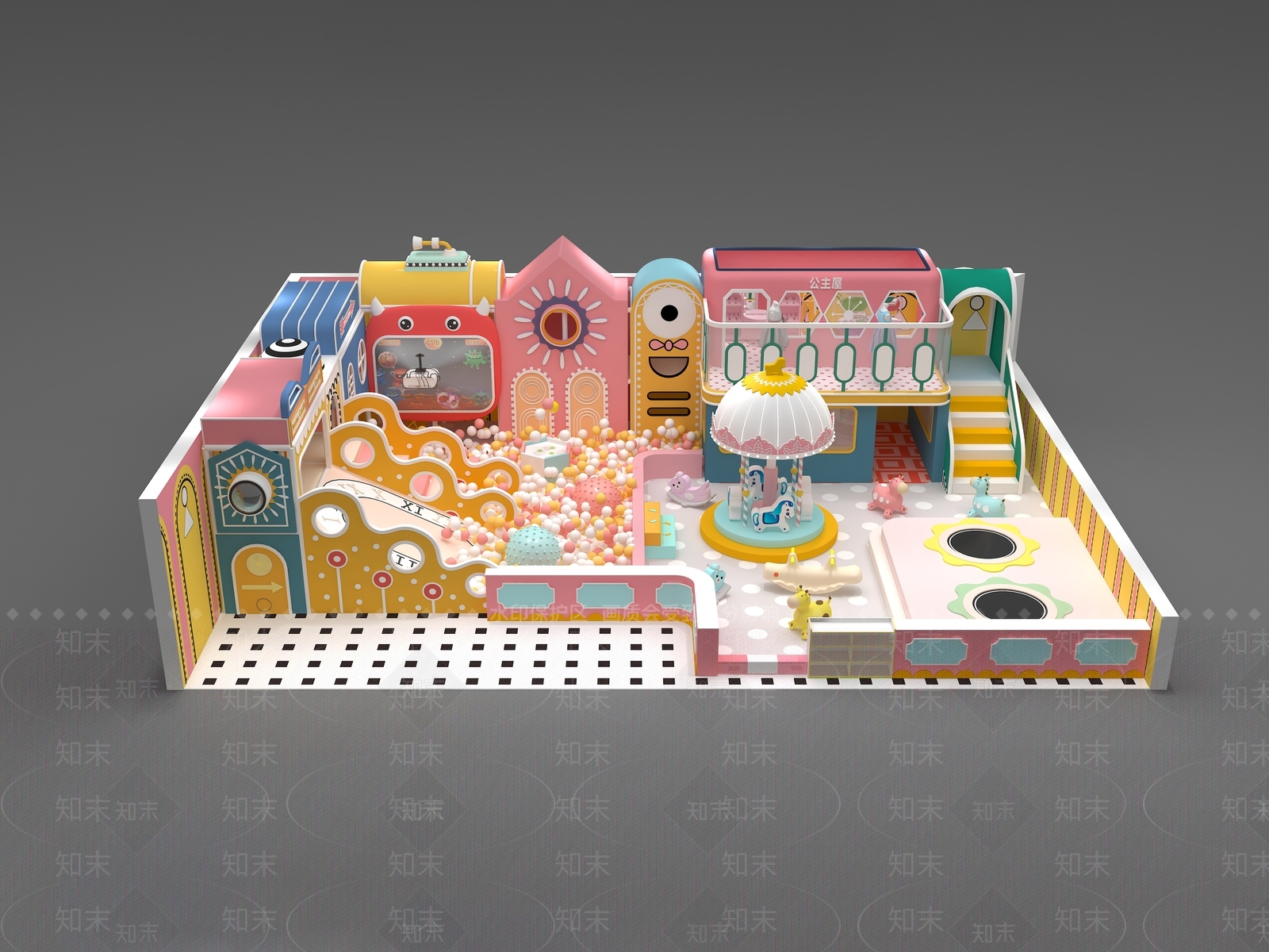 现代儿童乐园3D模型下载【ID:1194010936】