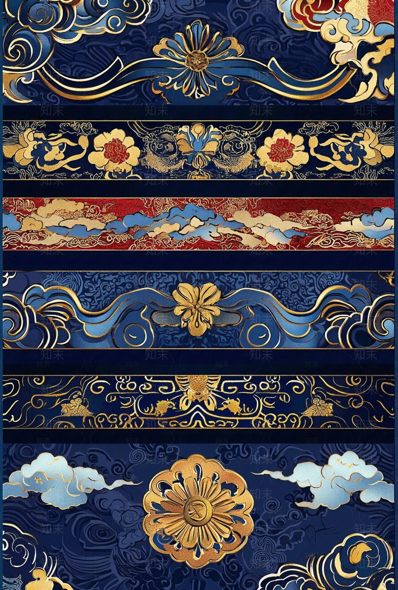 新中式中式花纹壁纸贴图下载【ID:1194019024】