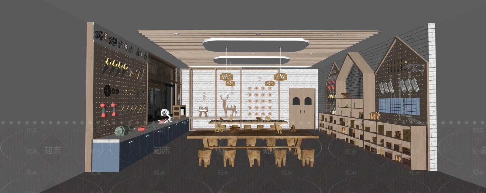 现代教室SU模型下载【ID:1194022229】