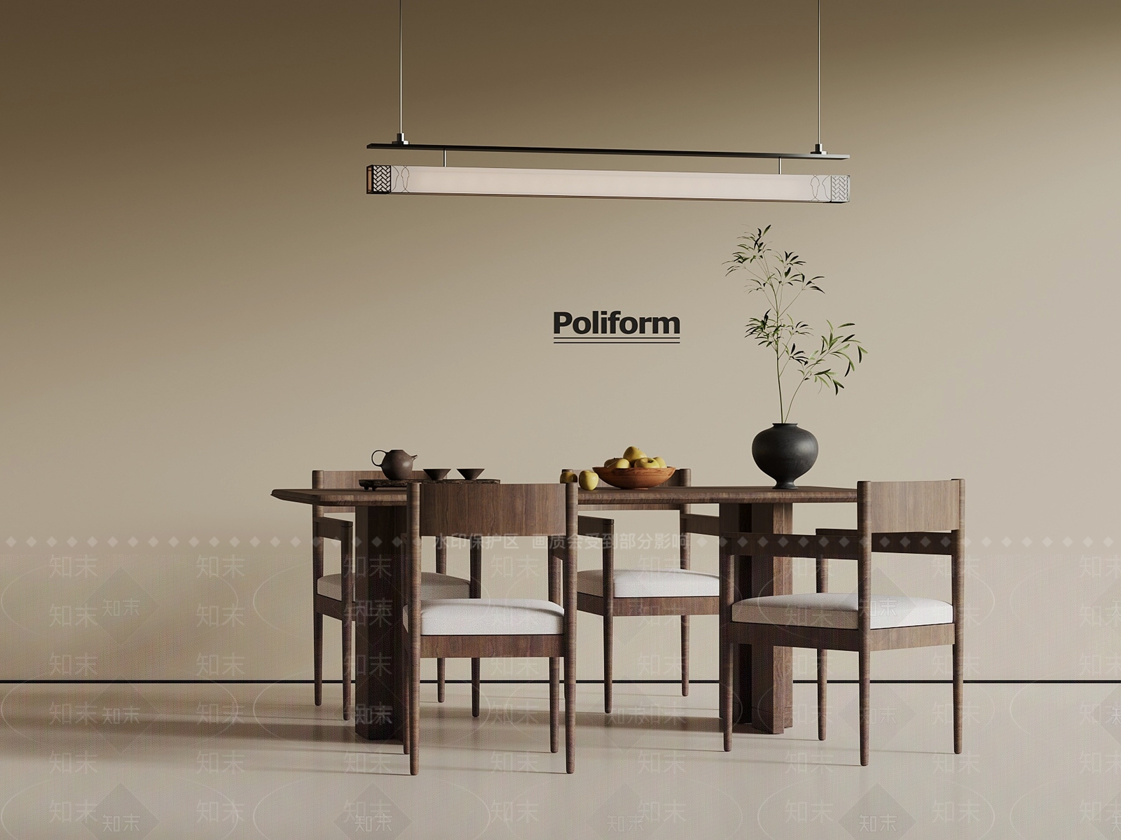 中式餐桌椅3D模型下载【ID:1194023558】