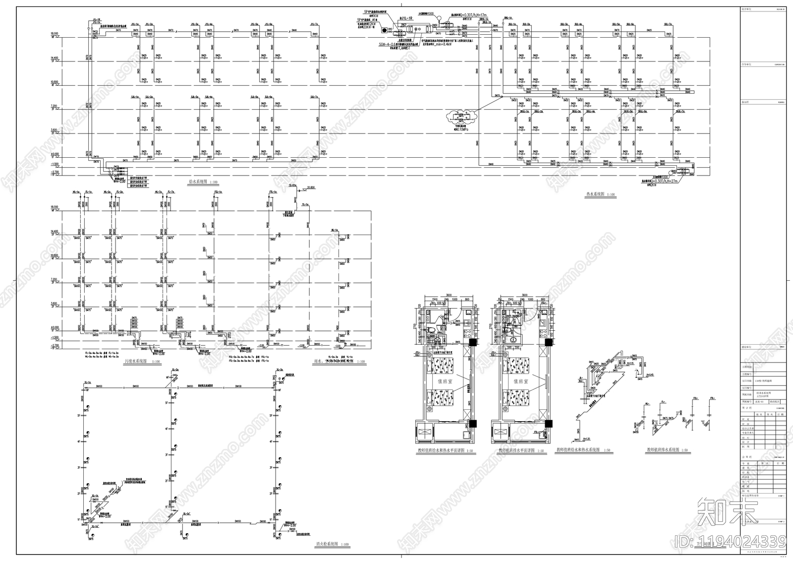 建筑给排水施工图下载【ID:1194024339】