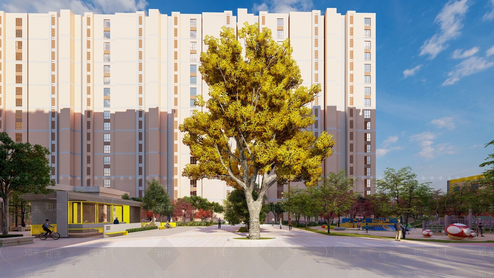 现代小区景观SU模型下载【ID:1194025028】