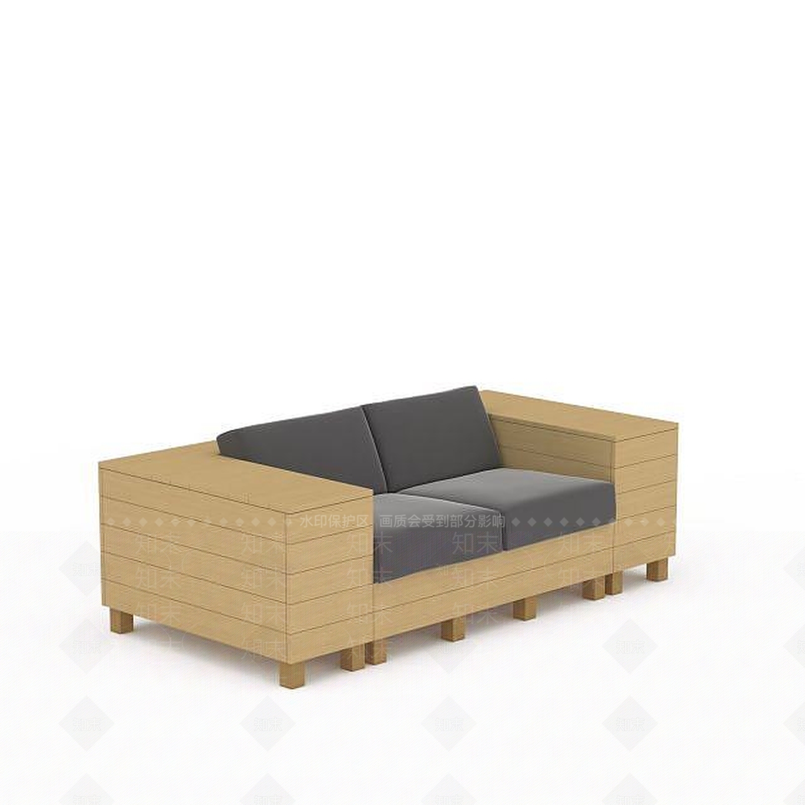 现代双人沙发3D模型下载【ID:1194033879】