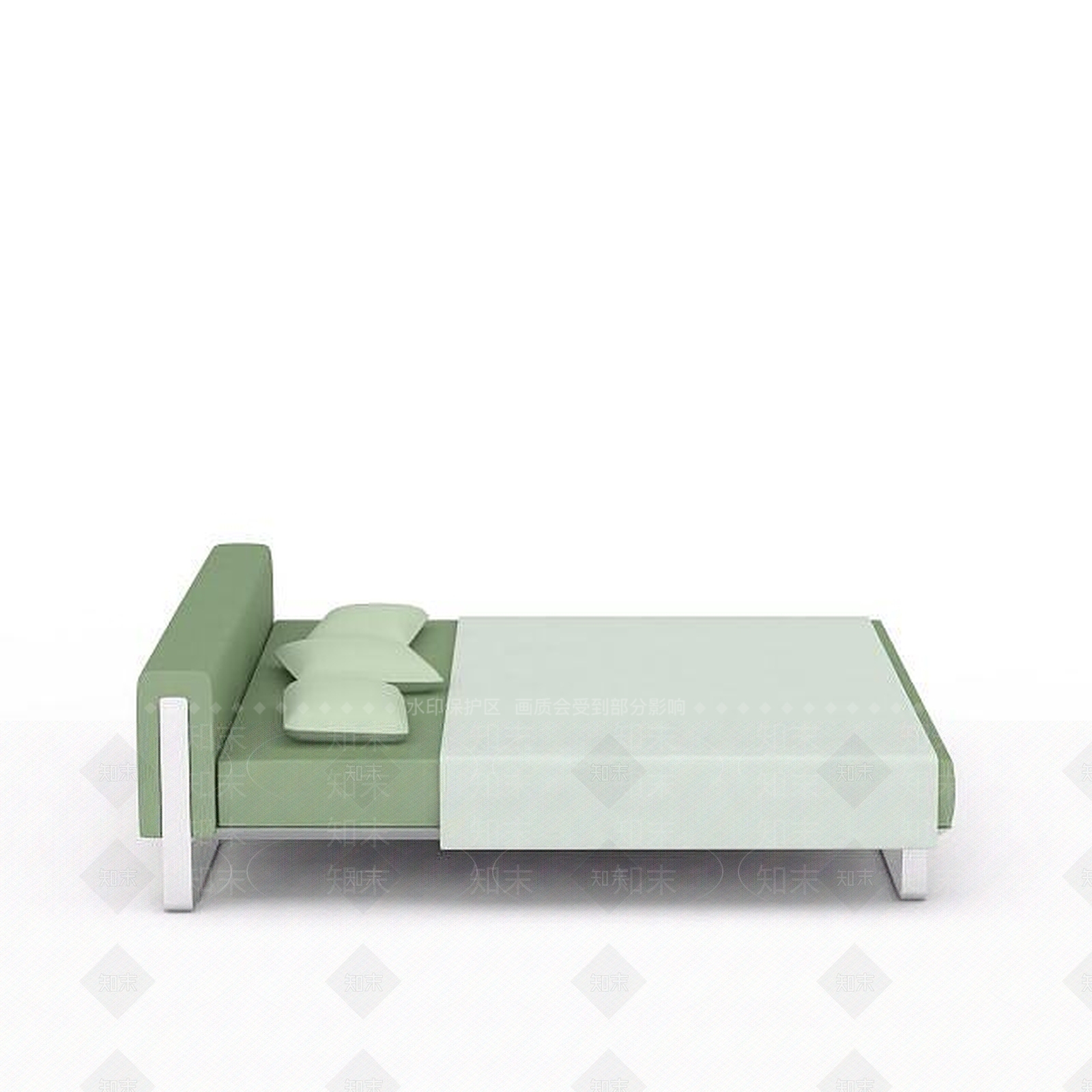 现代双人床3D模型下载【ID:1199019401】