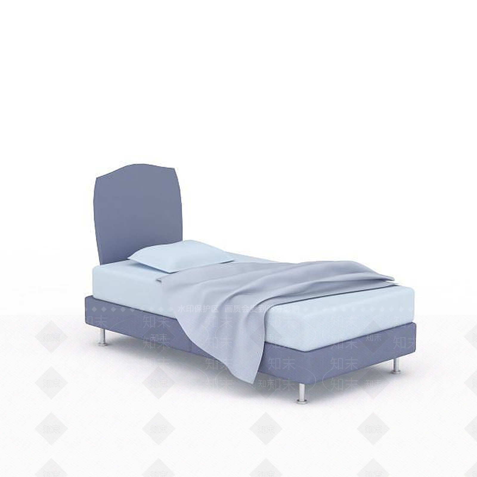 现代双人床3D模型下载【ID:1199019164】