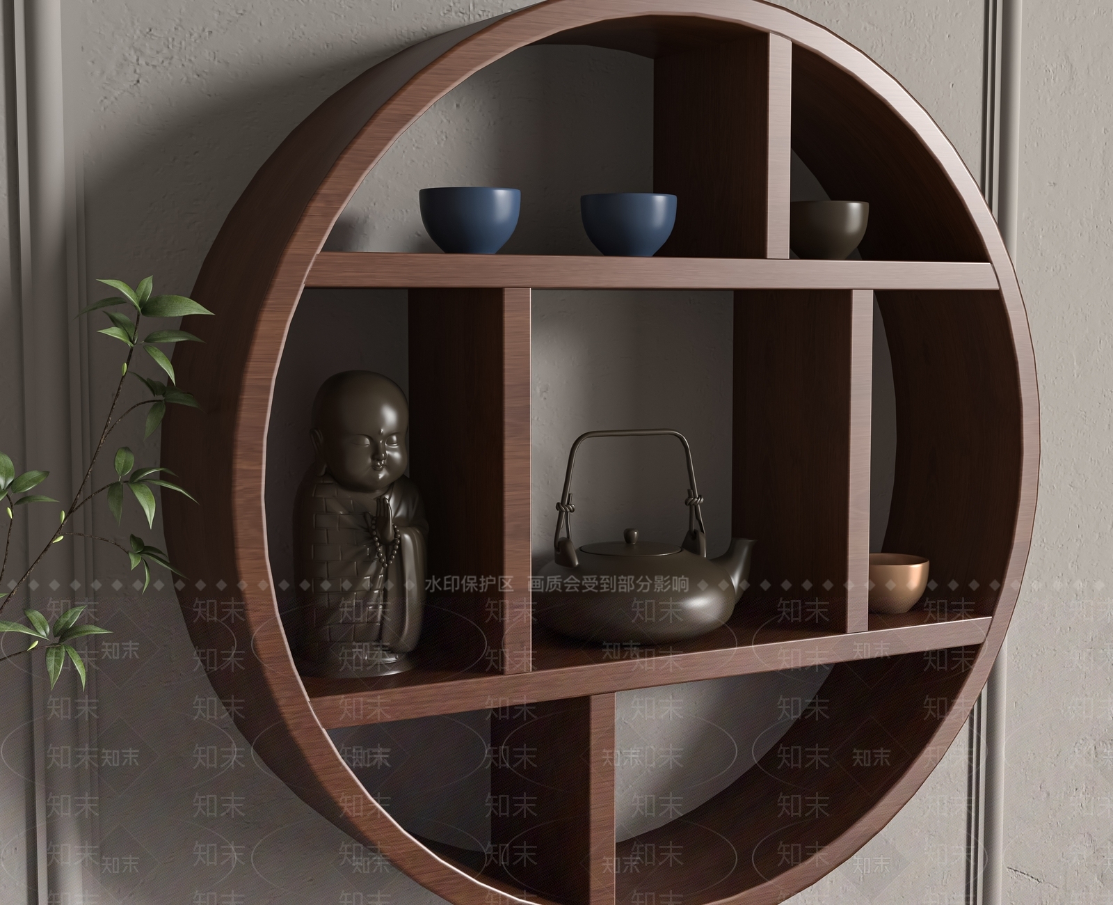 中式博古架3D模型下载【ID:1194037266】