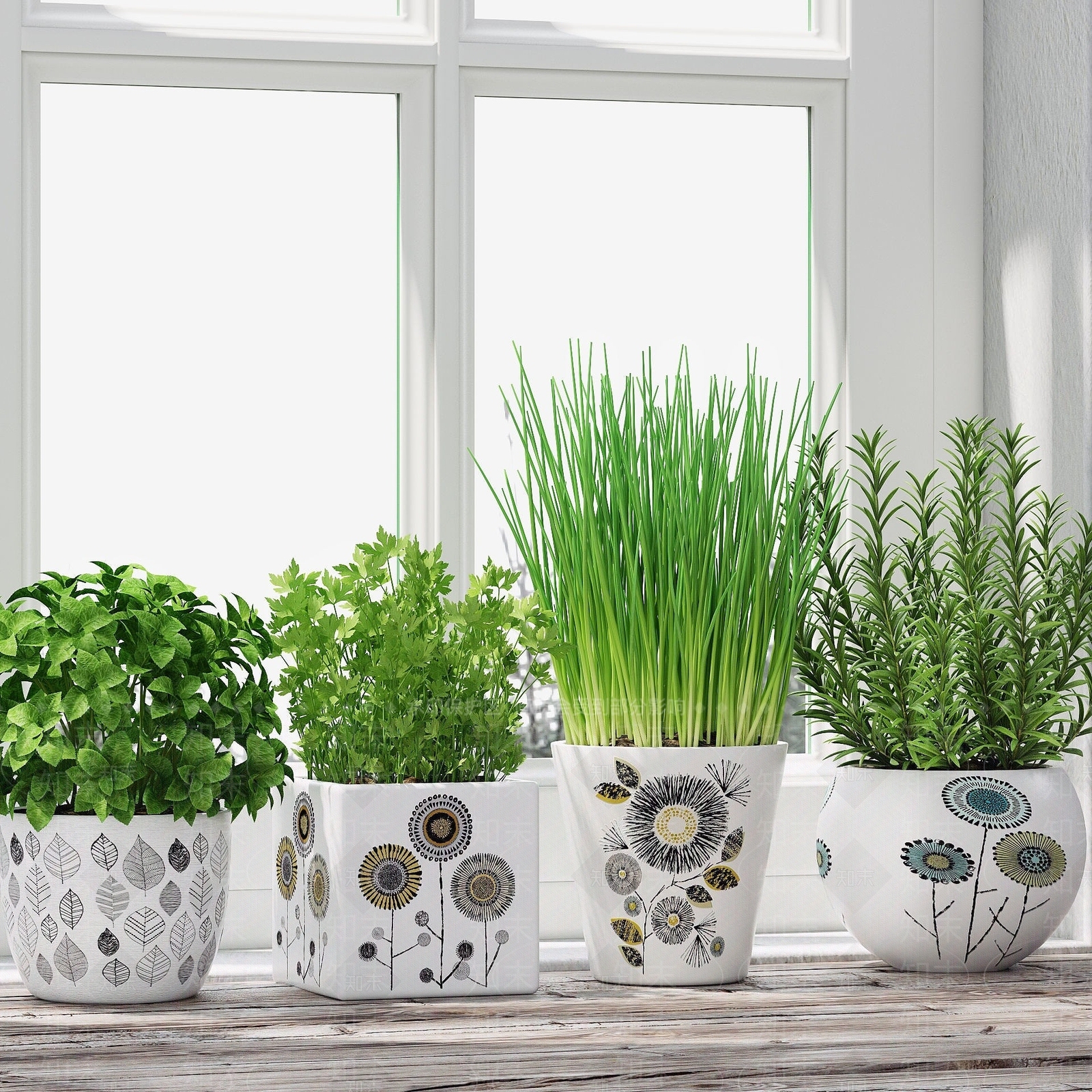 现代植物盆栽3D模型下载【ID:1194040792】