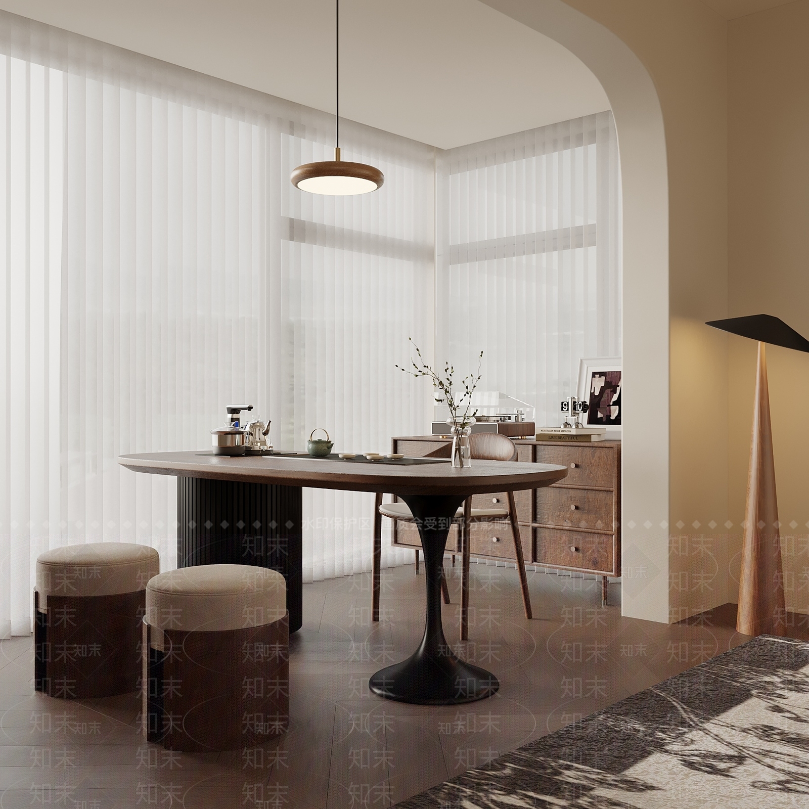 中古茶桌椅3D模型下载【ID:1194040805】