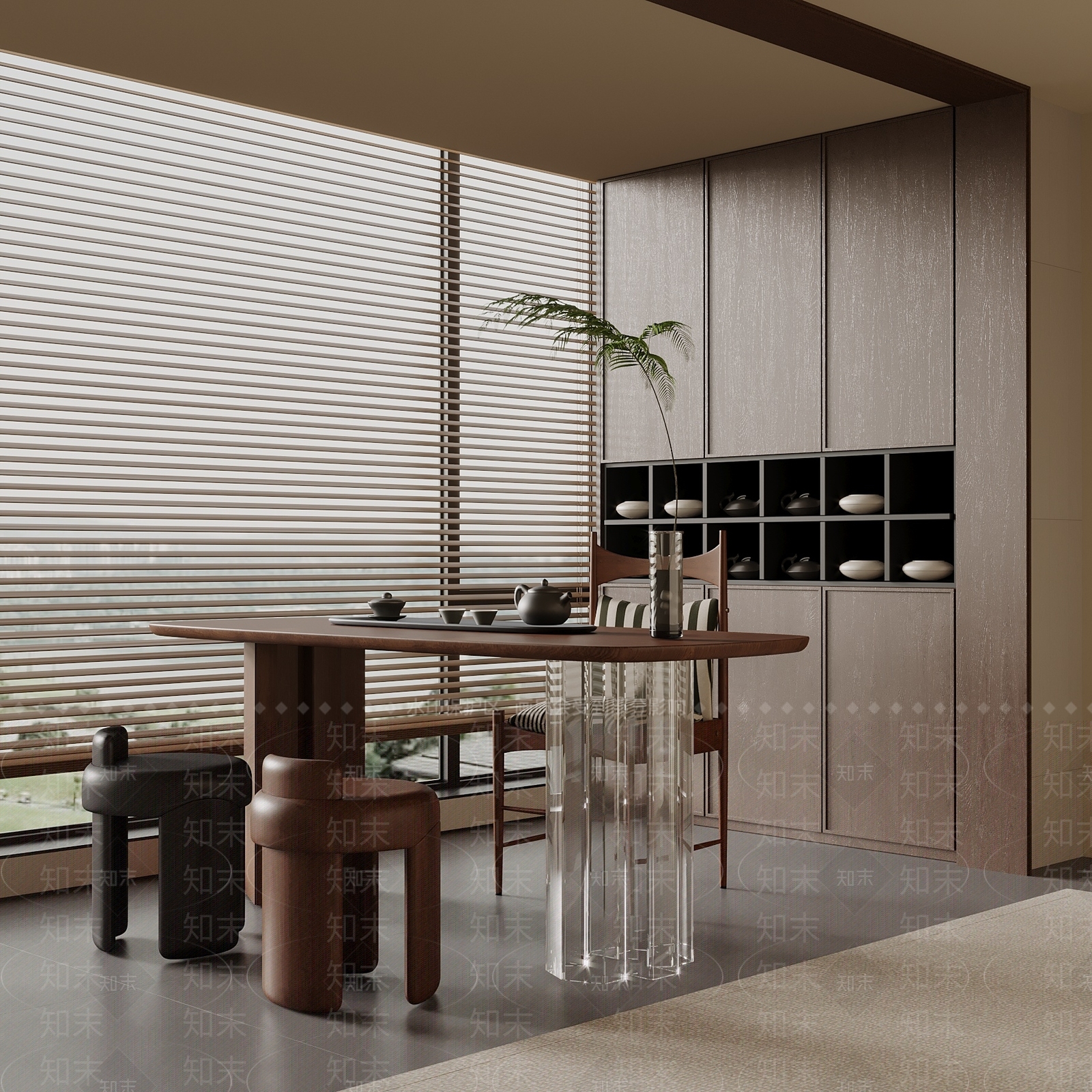 中古茶桌椅3D模型下载【ID:1194040967】