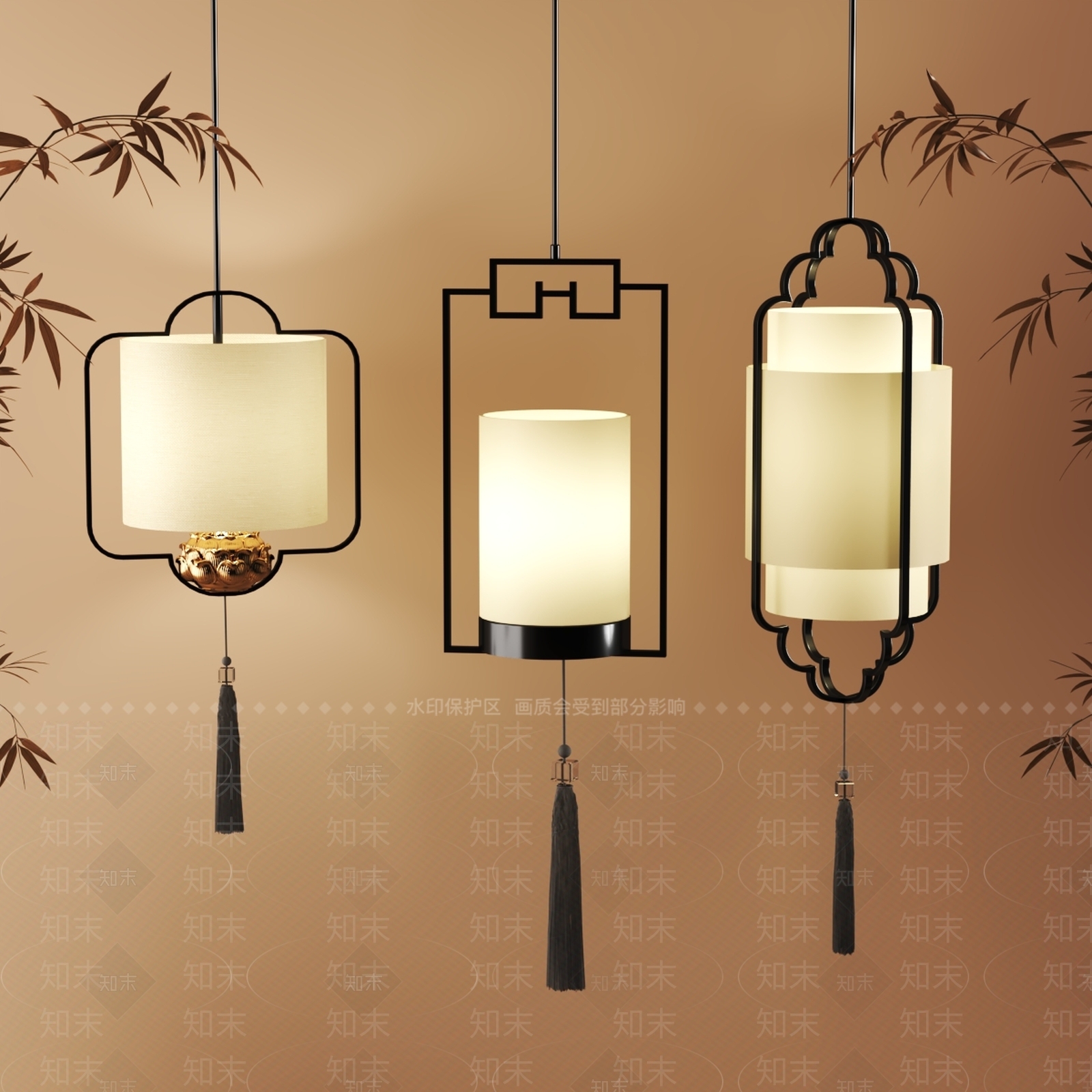 新中式中式餐厅吊灯3D模型下载【ID:1194041721】