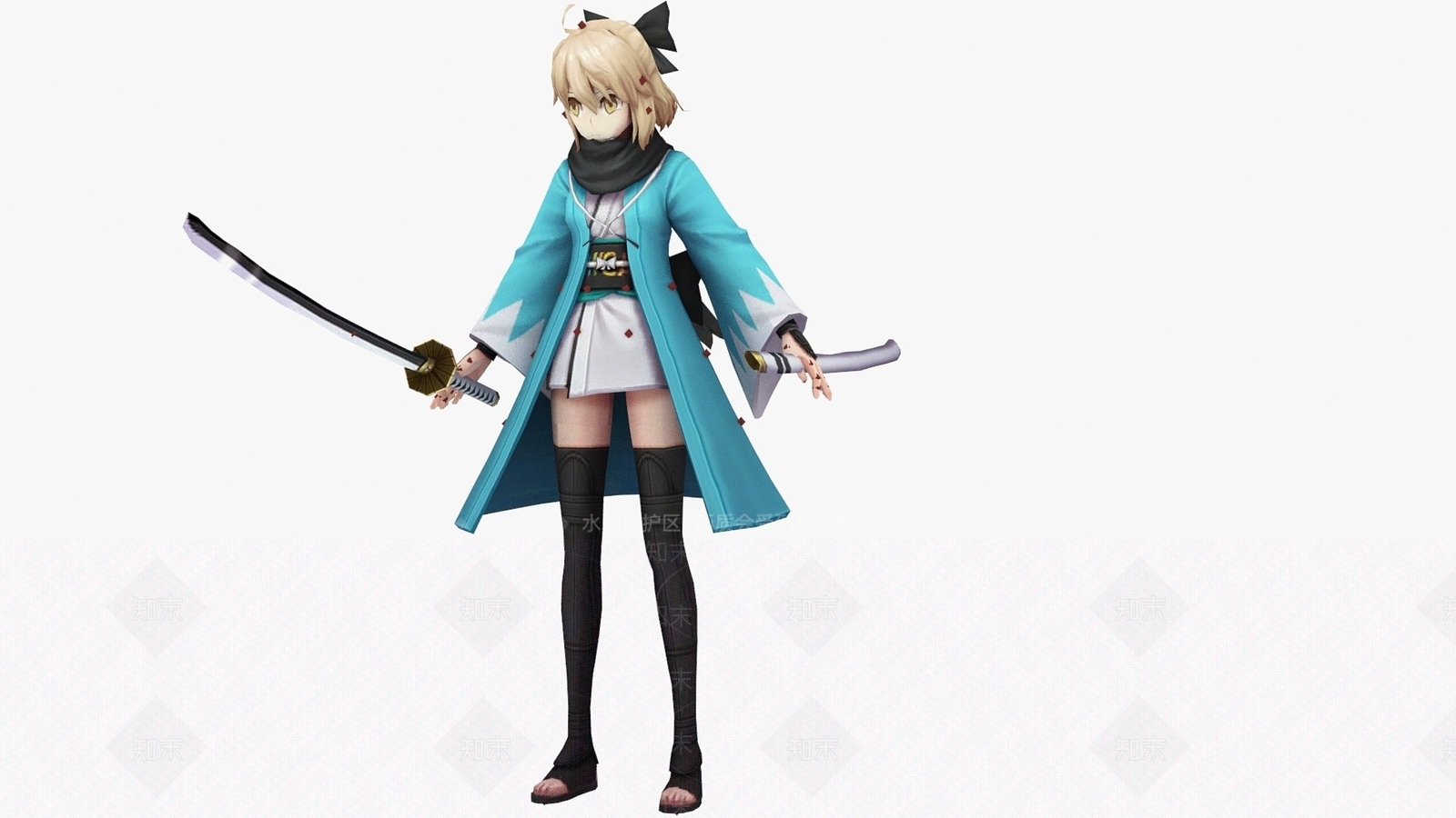 现代游戏角色青衣美女3D模型下载【ID:1194042053】