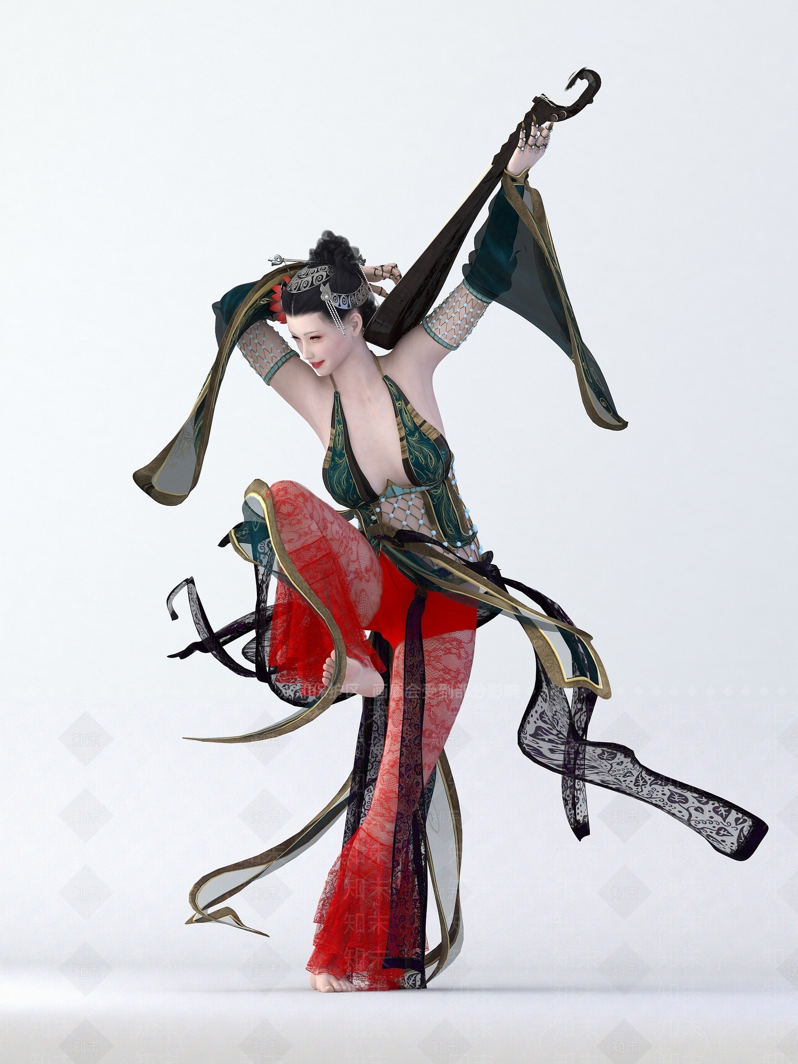 现代飞天美女3D模型下载【ID:1194042581】