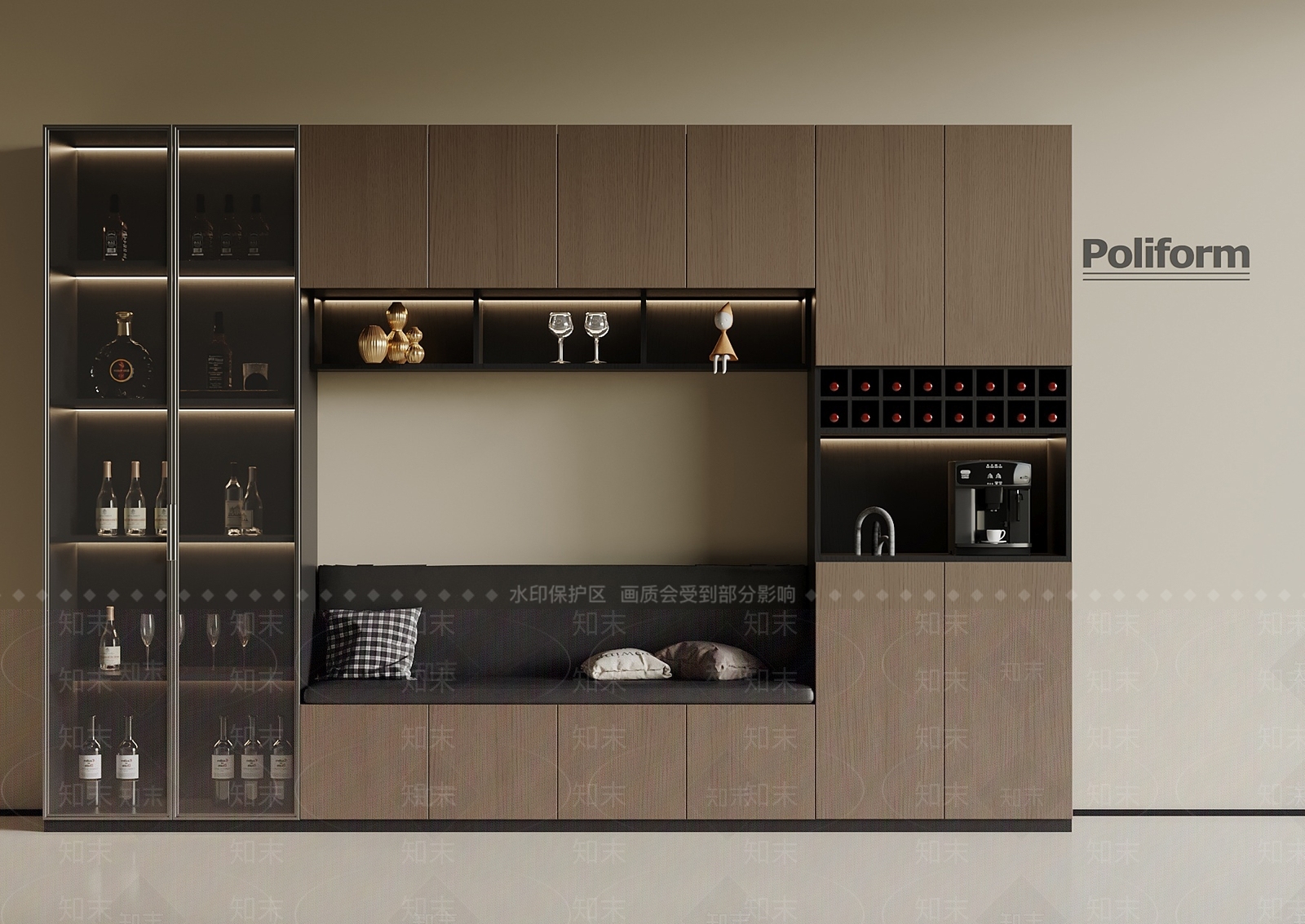 现代酒柜3D模型下载【ID:1194042632】